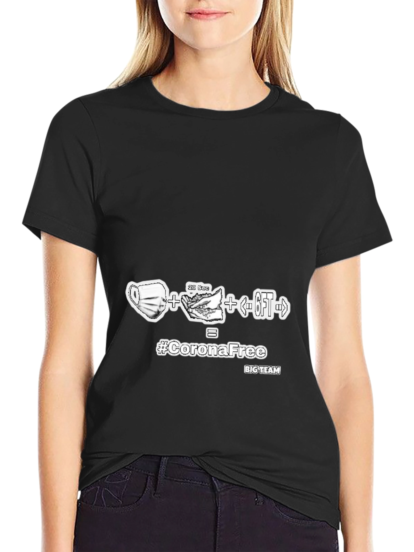Corona Free Black T-Shirt