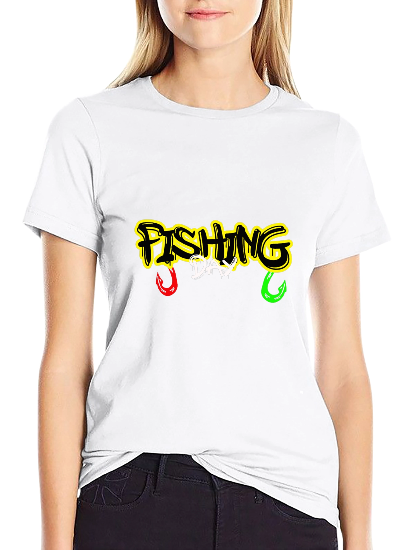 Fishing Day Graphic Tee - Black Cotton Shirt