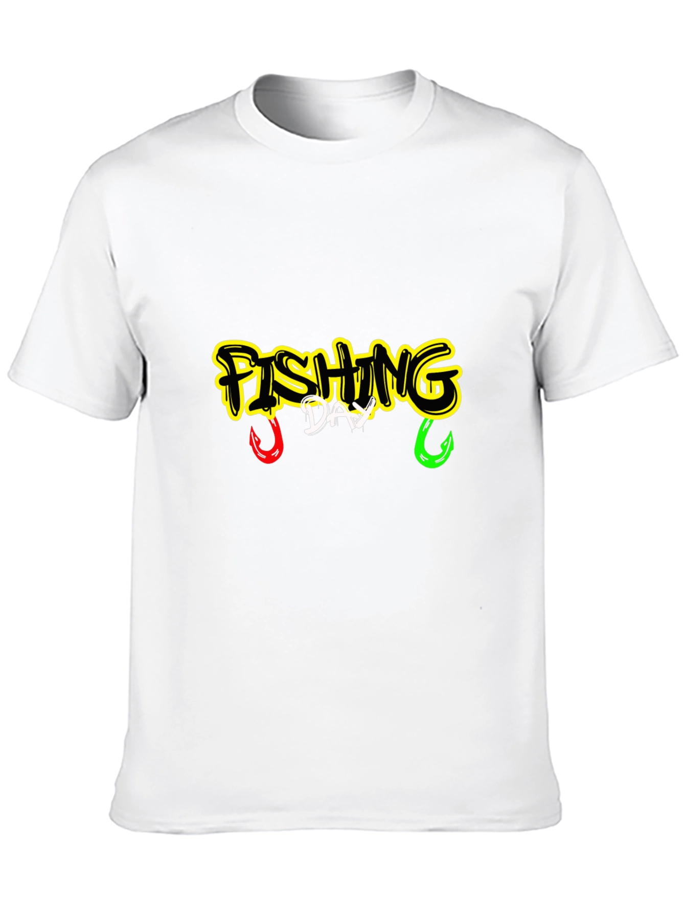 Fishing Day Graphic Tee - Black Cotton Shirt