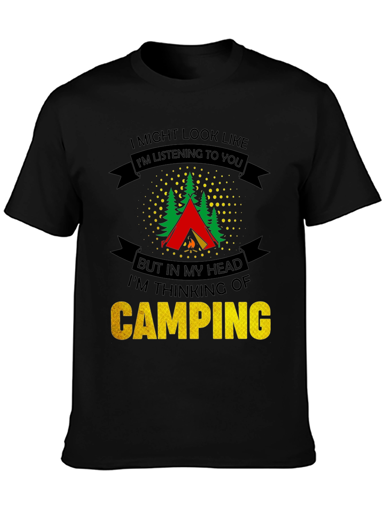 Camping Thoughts T-Shirt - Funny Outdoor Lover Tee