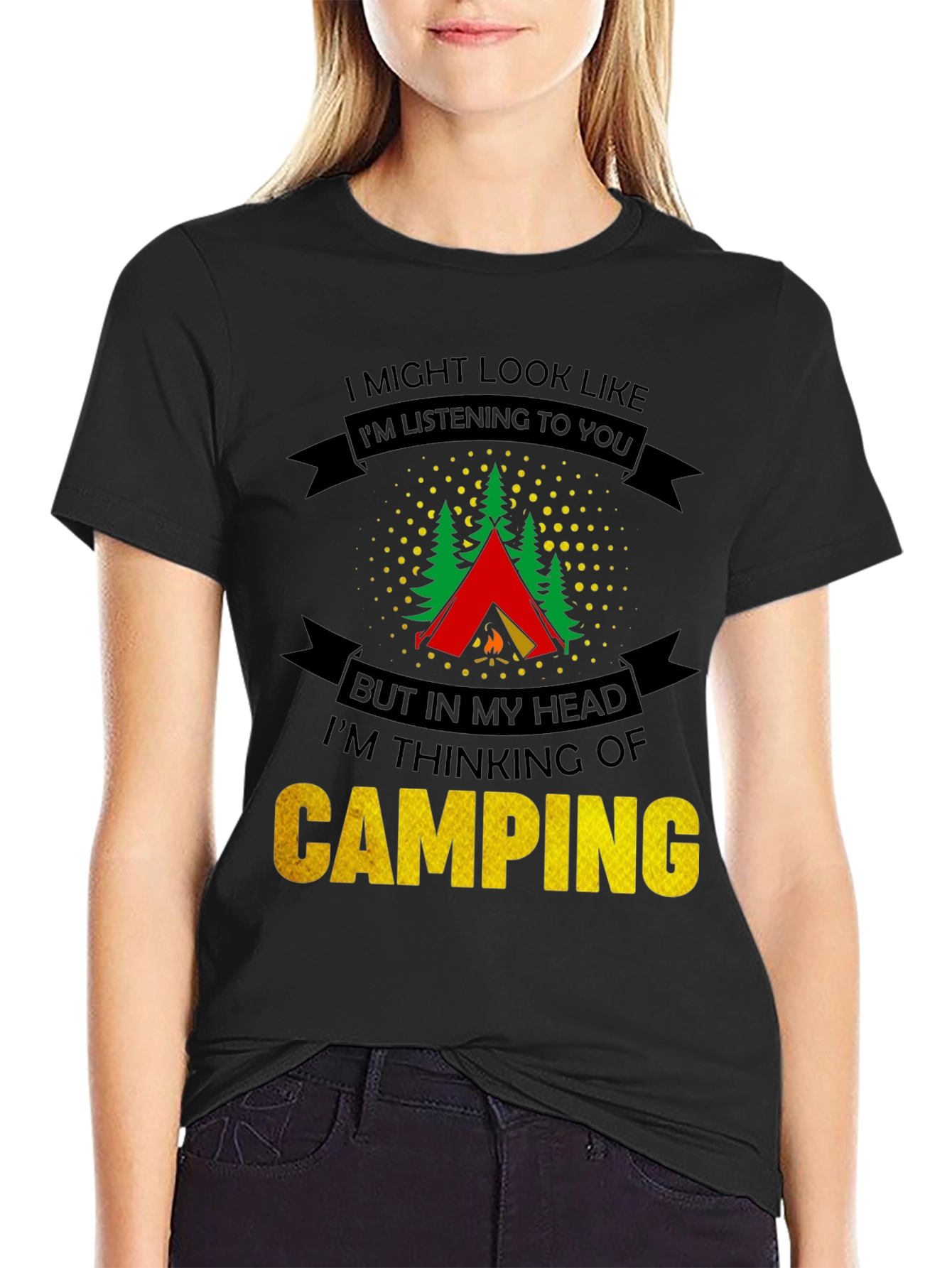 Camping Thoughts T-Shirt - Funny Outdoor Lover Tee