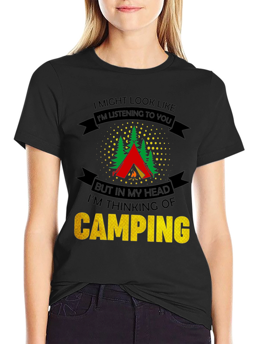 Camping Thoughts T-Shirt - Funny Outdoor Lover Tee