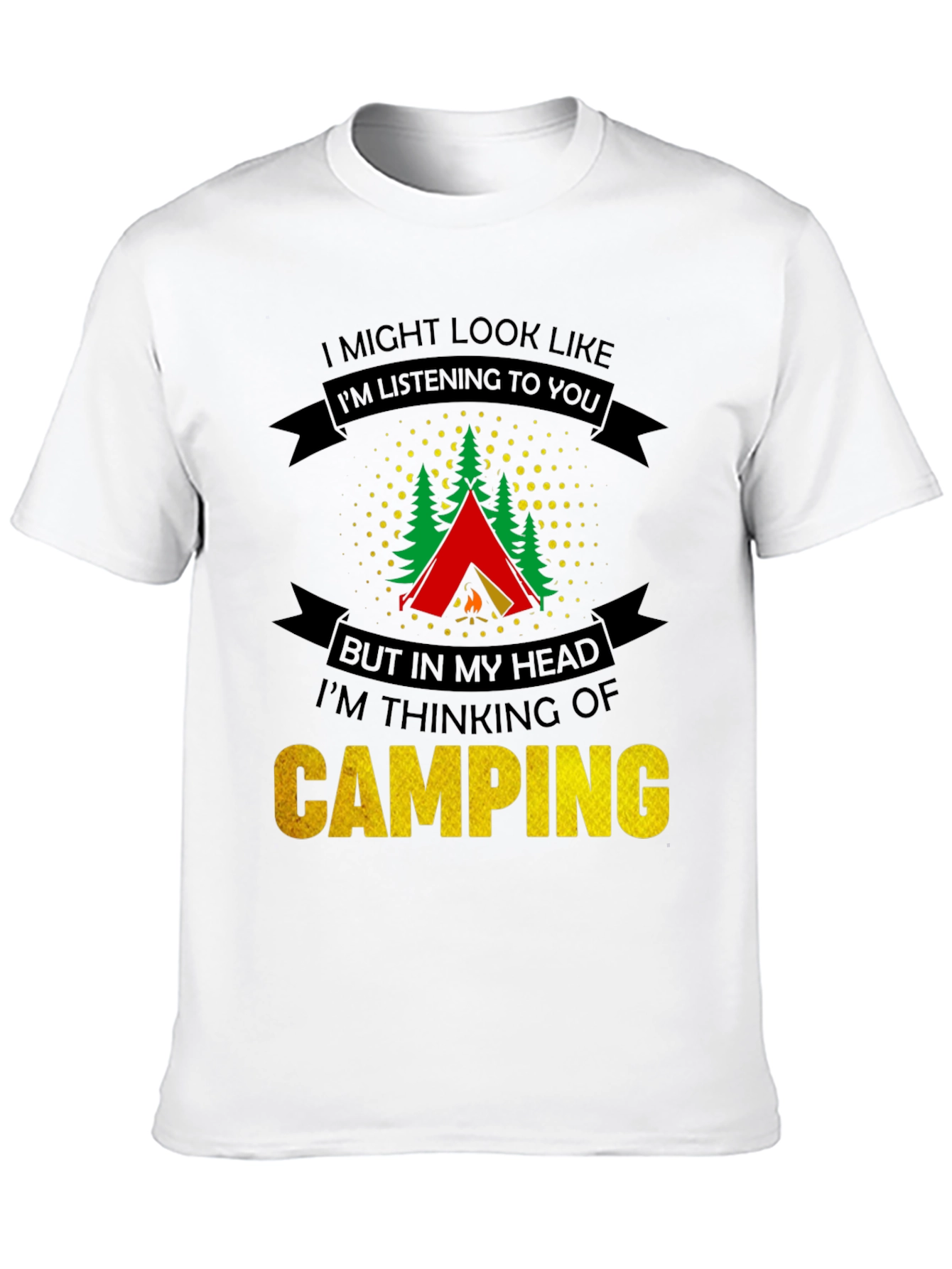 Camping Thoughts T-Shirt - Funny Outdoor Lover Tee