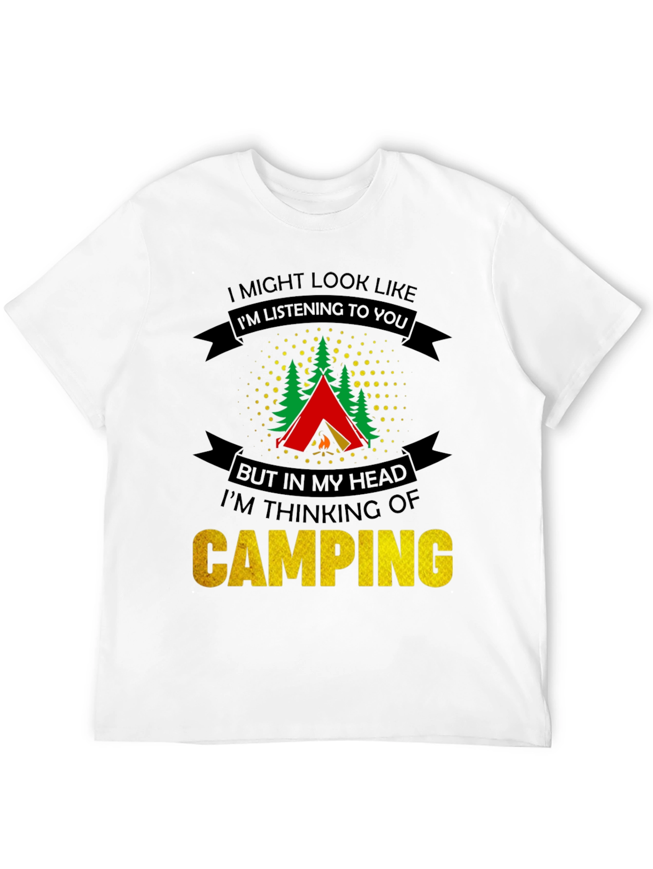 Camping Thoughts T-Shirt - Funny Outdoor Lover Tee