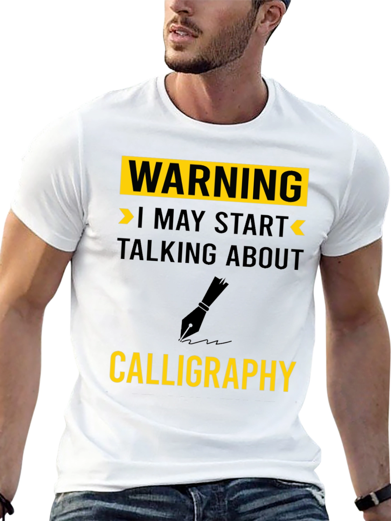 Warning Calligraphy T-Shirt - Art Lovers Gift
