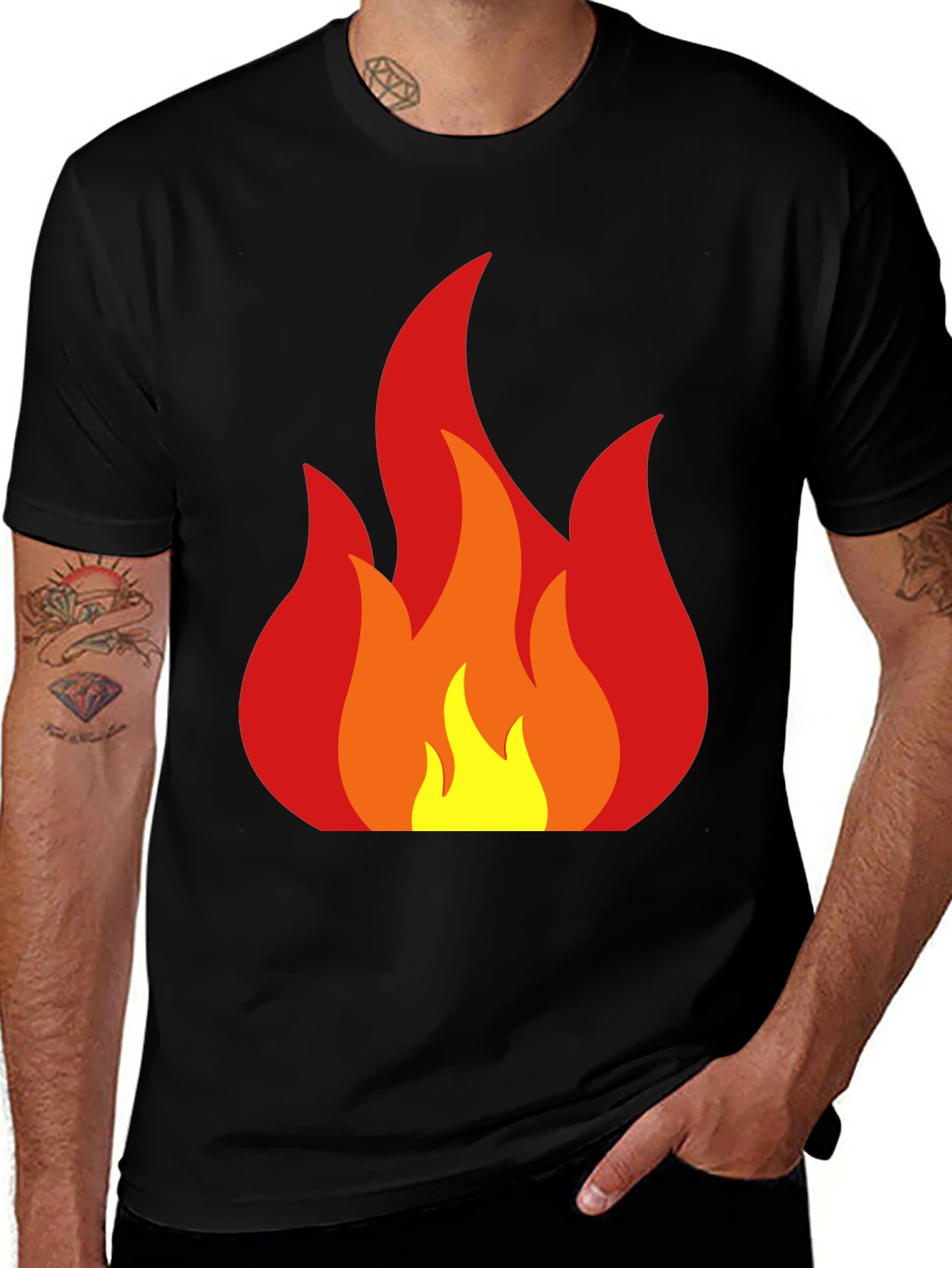 Flame Graphic Black T-Shirt
