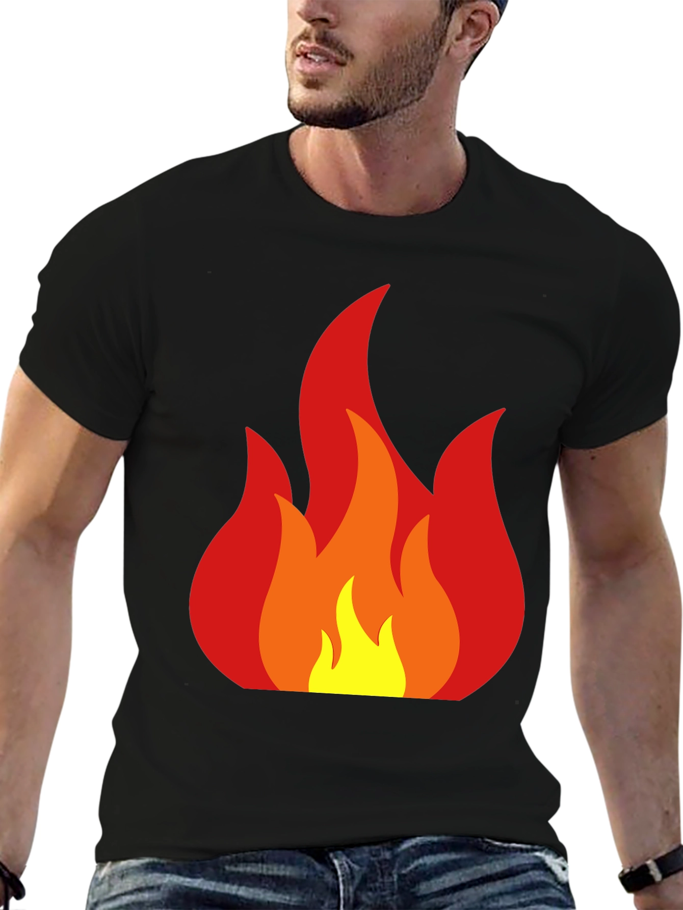 Flame Graphic Black T-Shirt