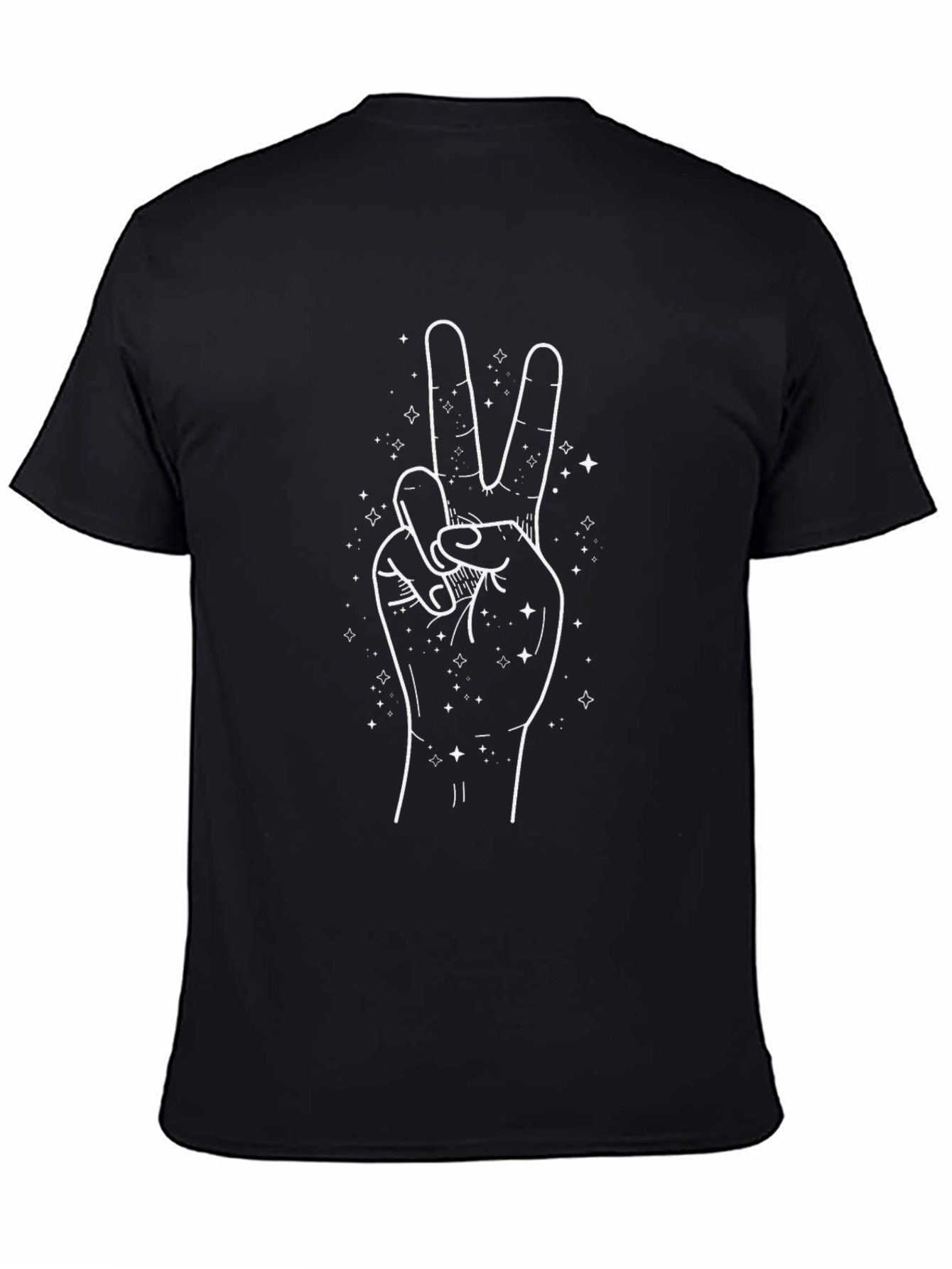 Peace Sign Hand Graphic T-Shirt - Unisex Black Tee