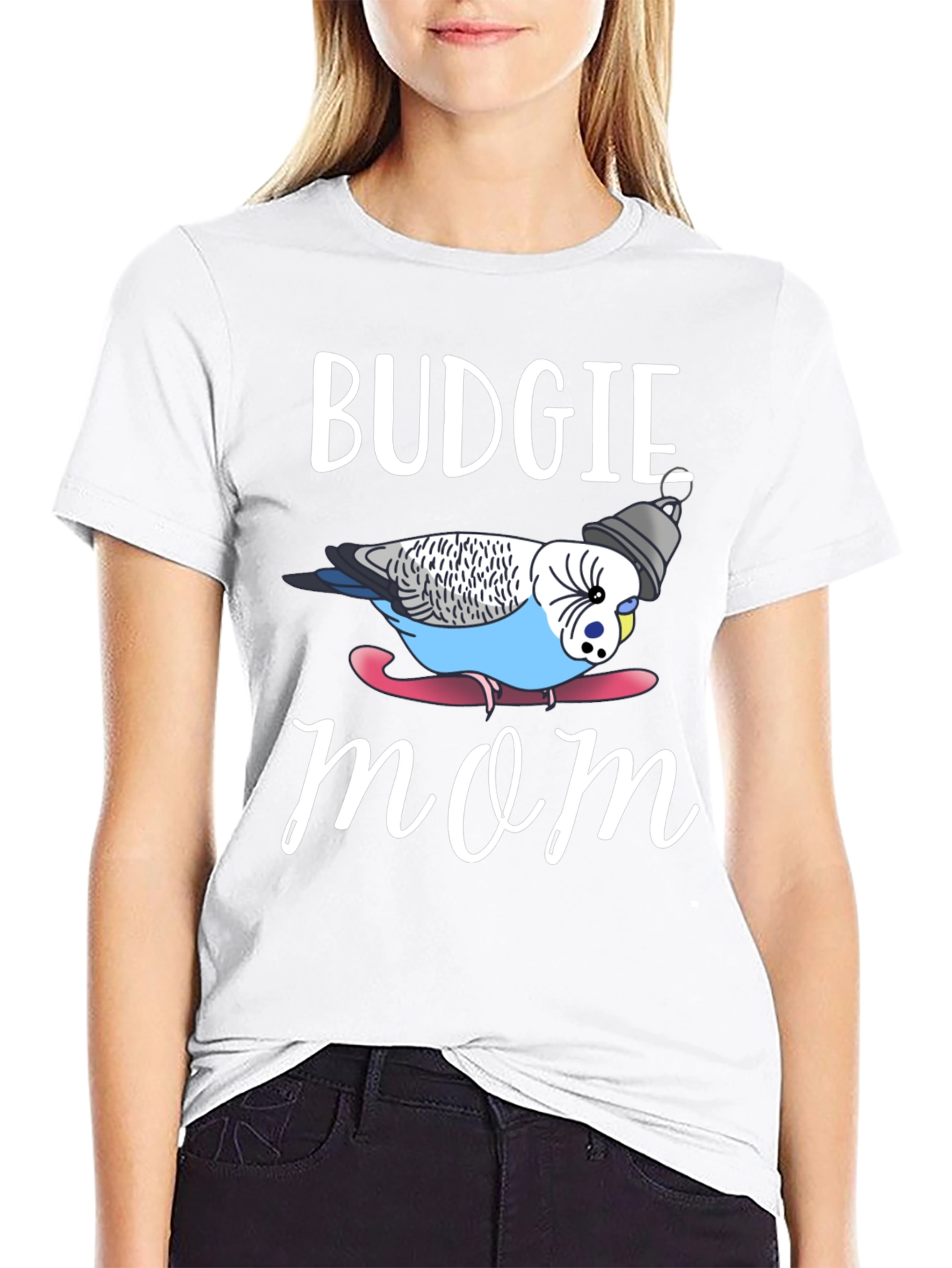 Budgie Mom Graphic T-Shirt - Novelty Bird Lover Tee