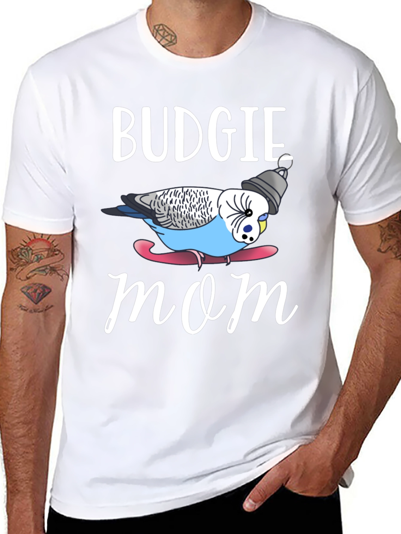 Budgie Mom Graphic T-Shirt - Novelty Bird Lover Tee