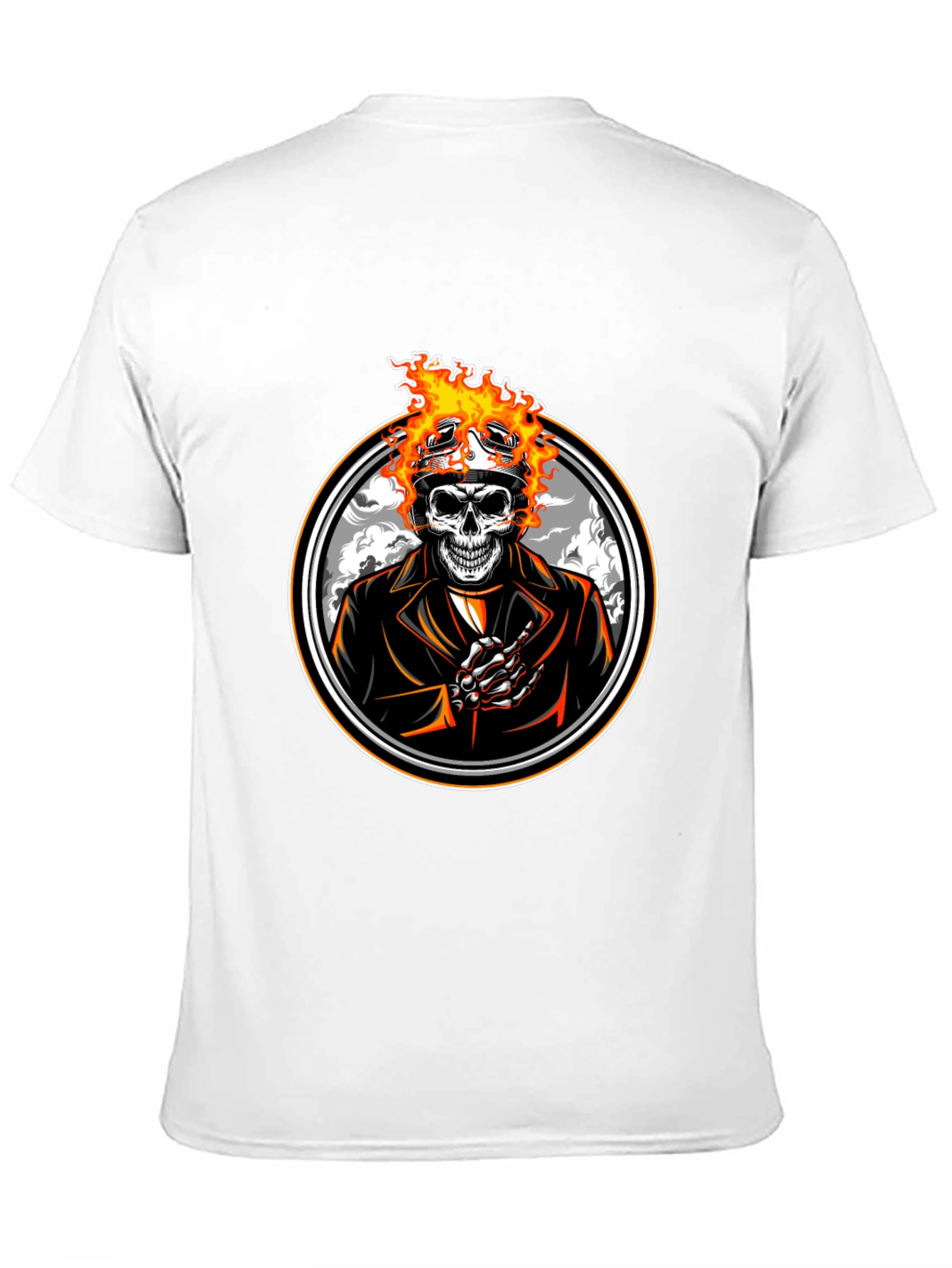 Skull Rider Flames Graphic T-Shirt