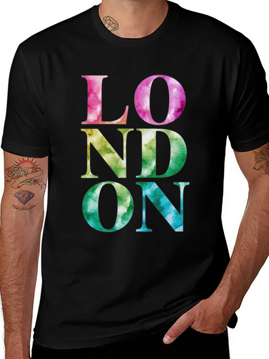 London Graphic Tee - Colorful Text Design