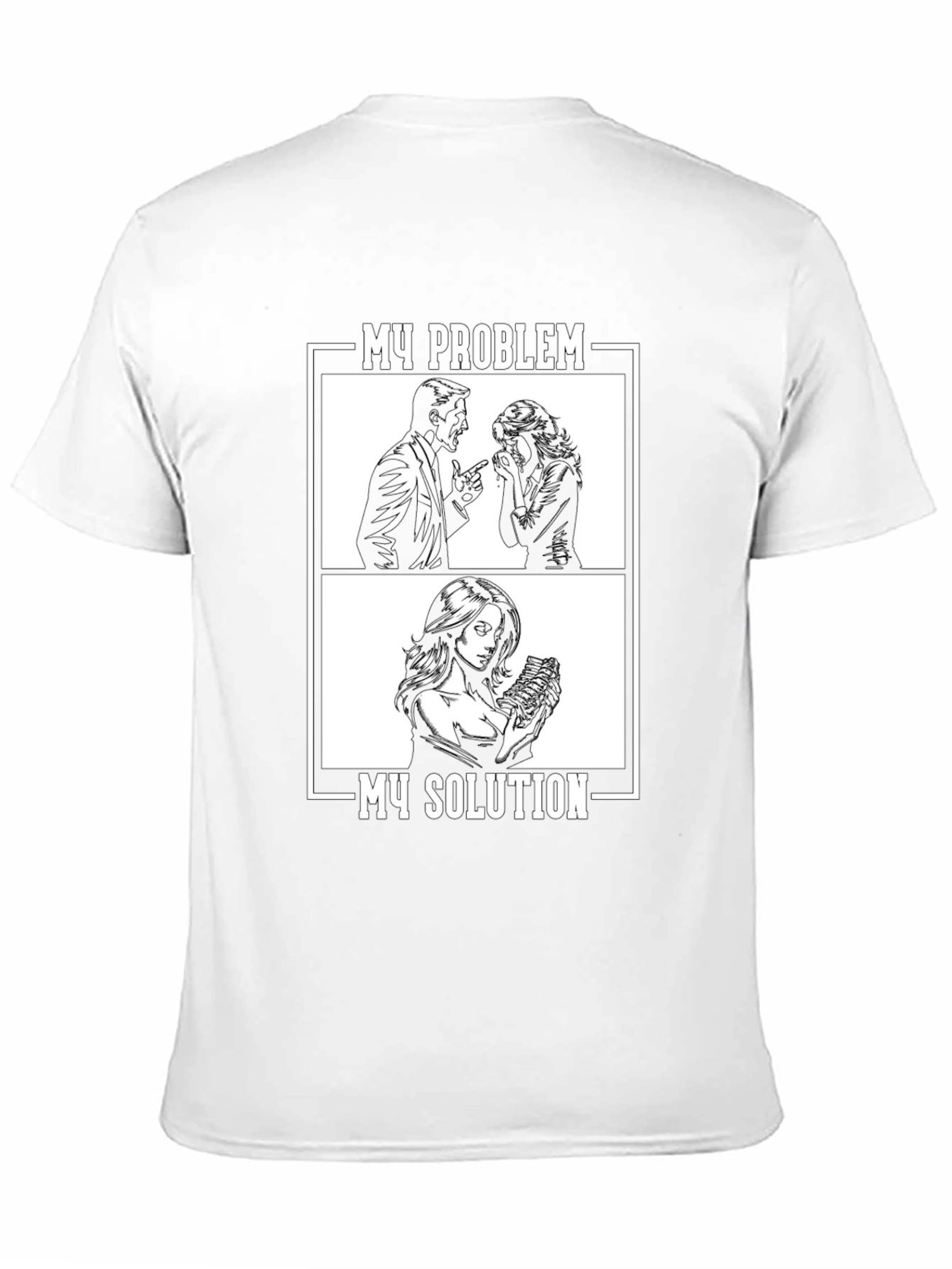 Problem Solution Graphic Tee - Black Cotton T-Shirt