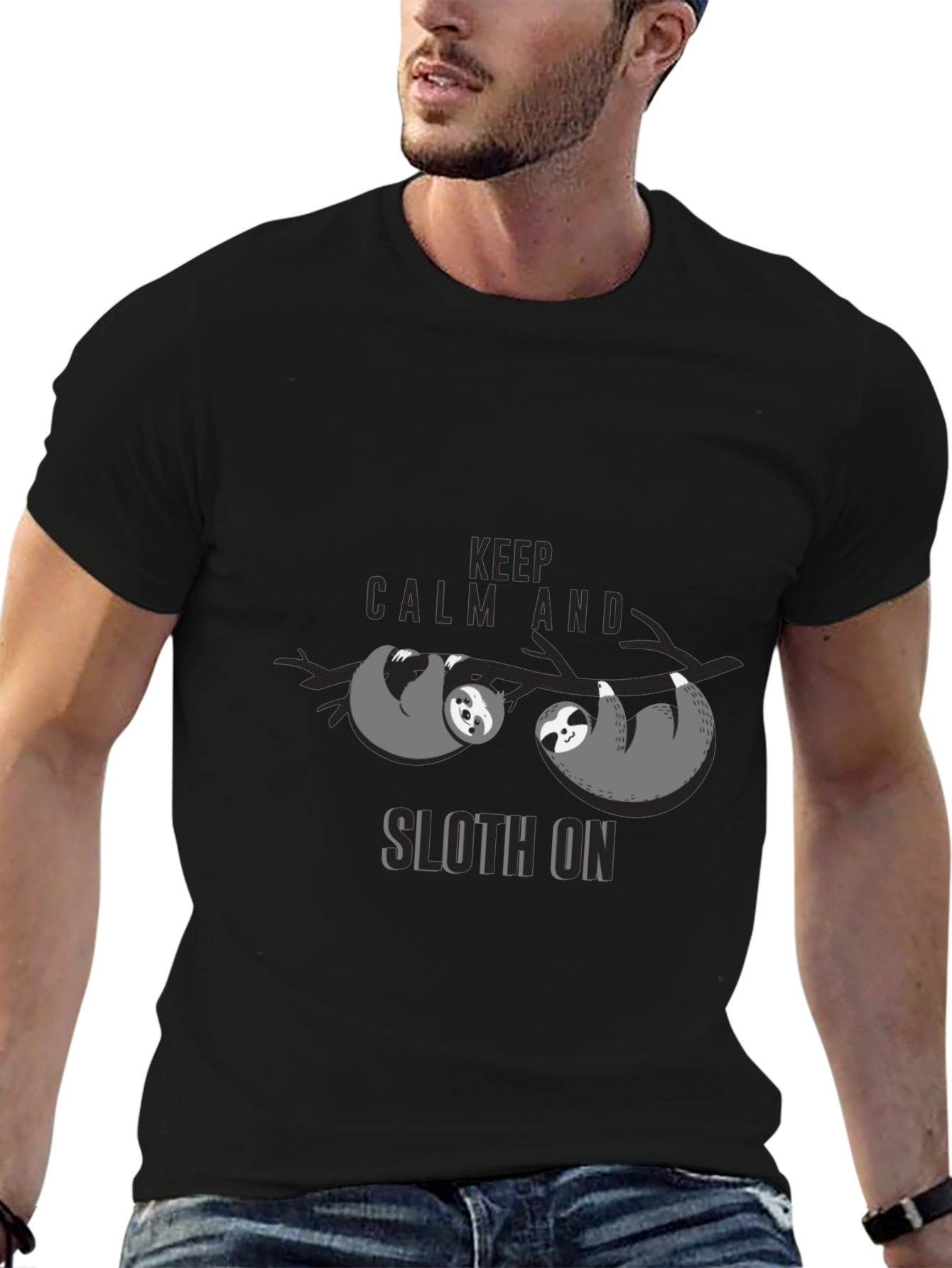 Keep Calm and Sloth On Graphic T-Shirt