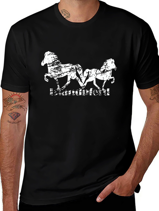 Black Horse Graphic Tee - Unisex Casual Comfort