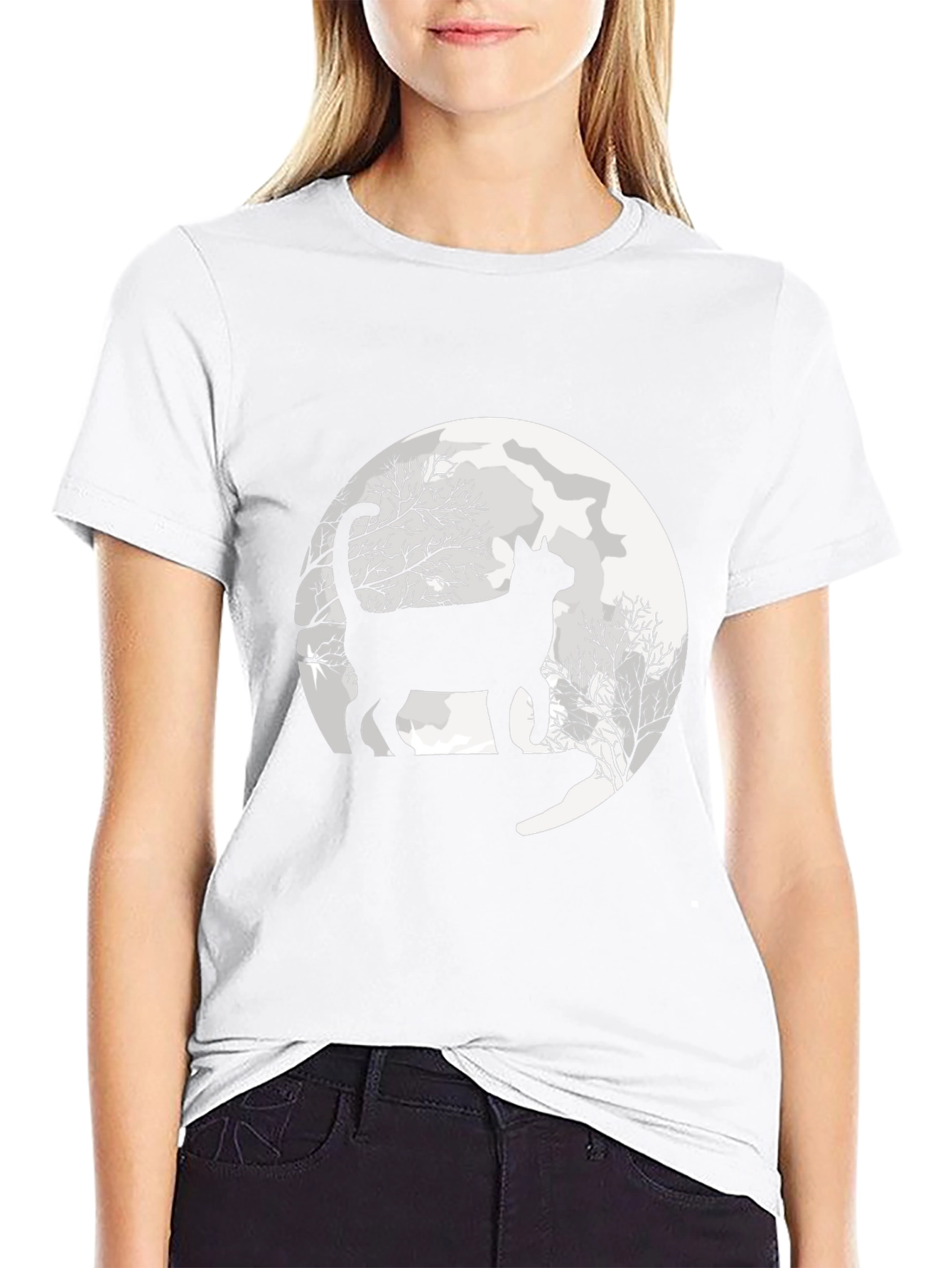 Black Cat Moon Graphic Tee - Unisex