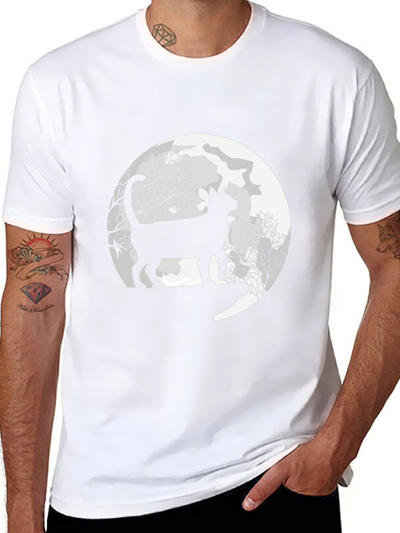 Black Cat Moon Graphic Tee - Unisex