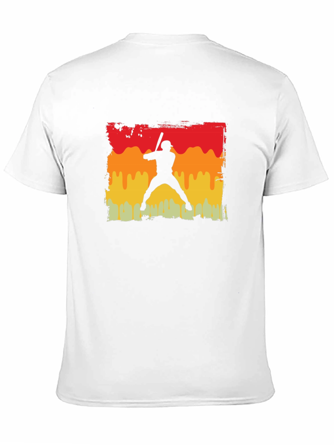 Retro Baseball Player Graphic Tee - Black