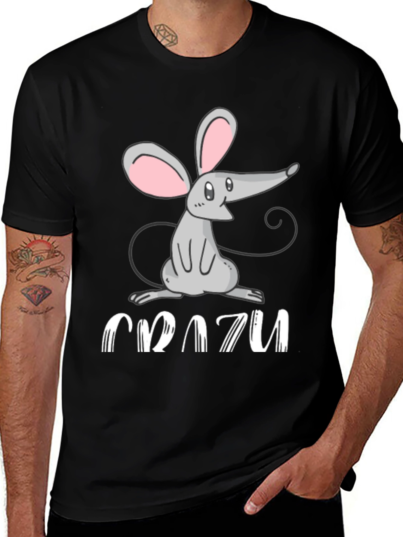Crazy Mouse Graphic Tee - Fun Animal T-Shirt
