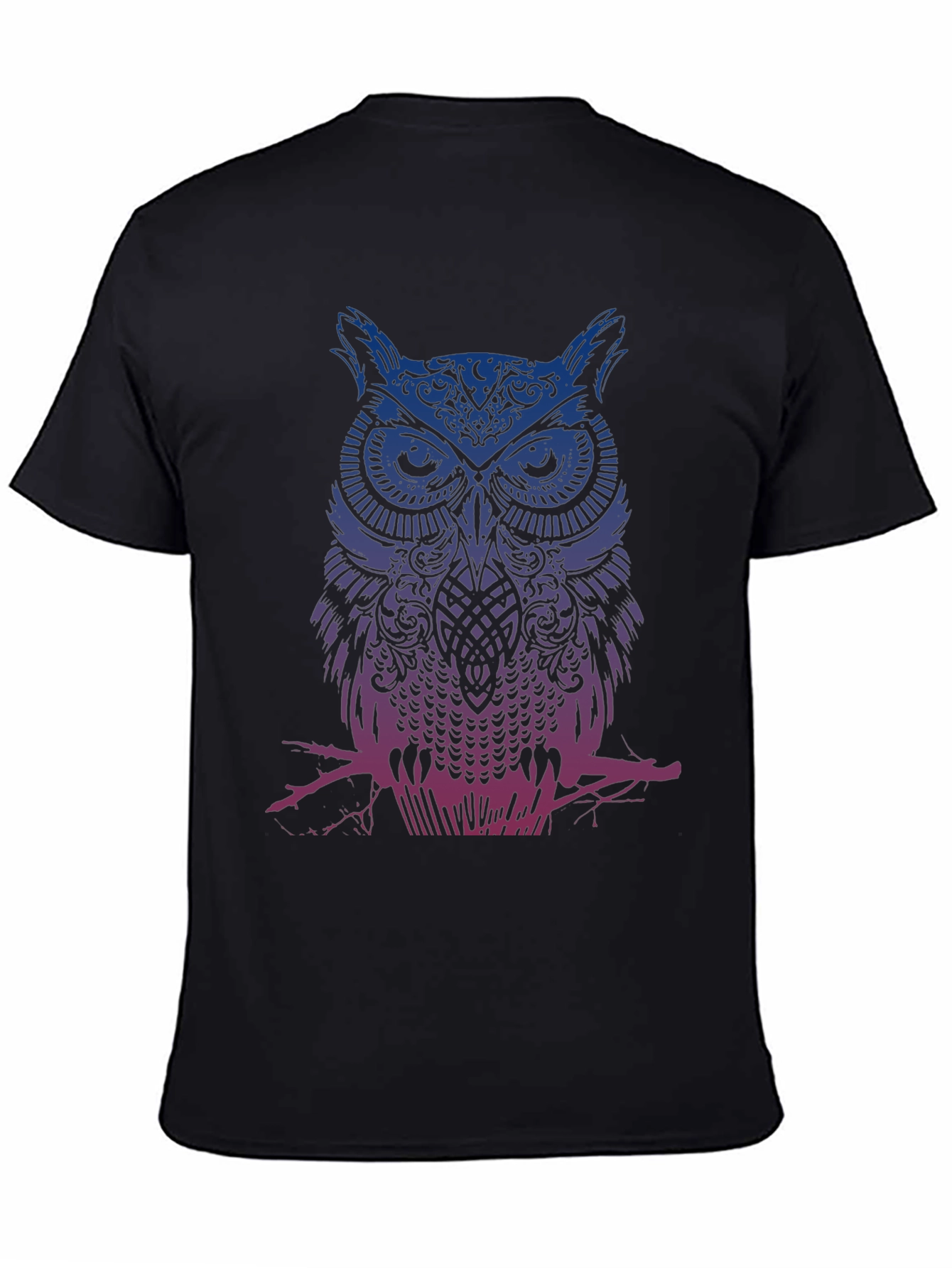 Owl Graphic Print Crew Neck T-Shirt