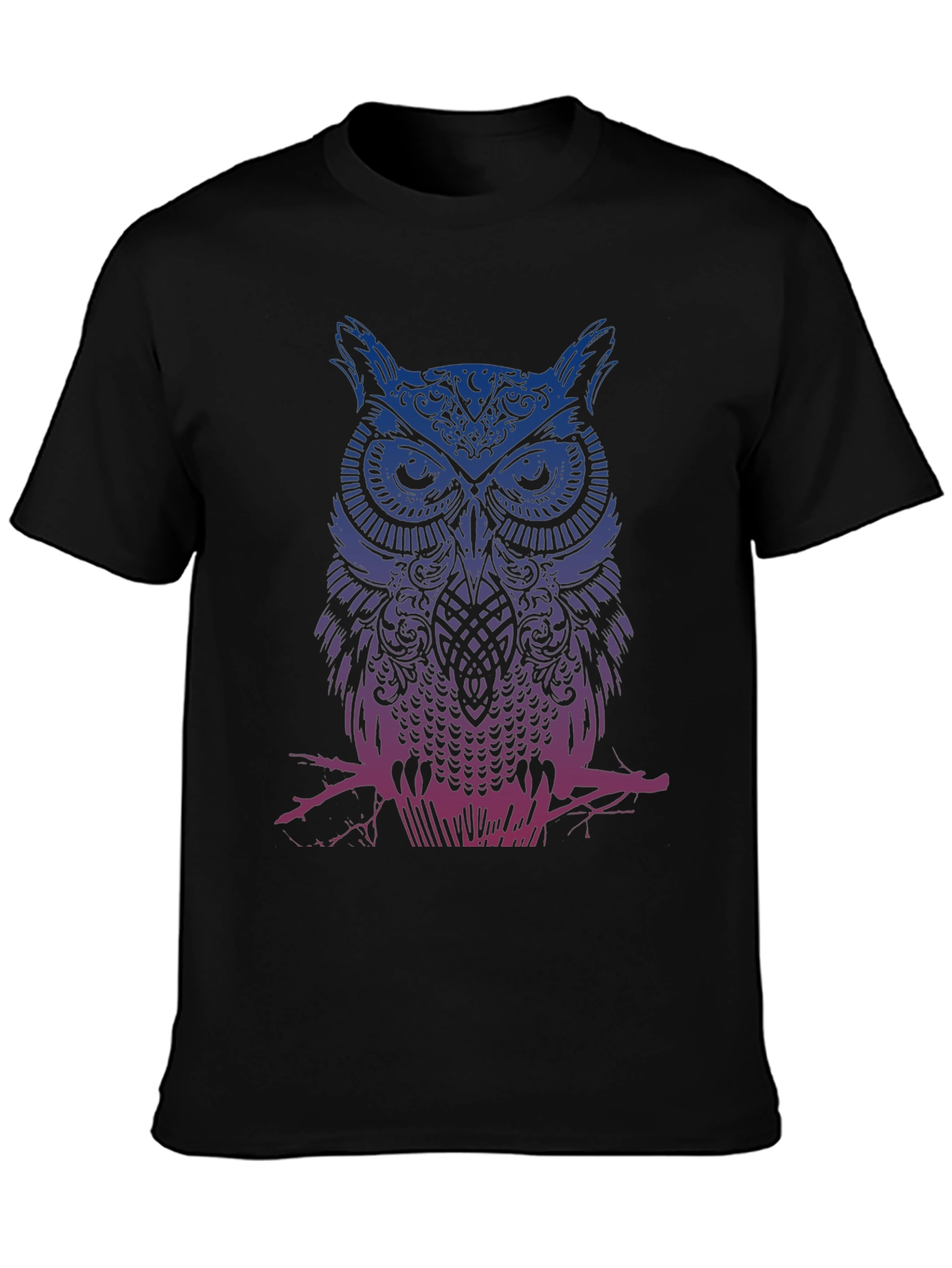 Owl Graphic Print Crew Neck T-Shirt