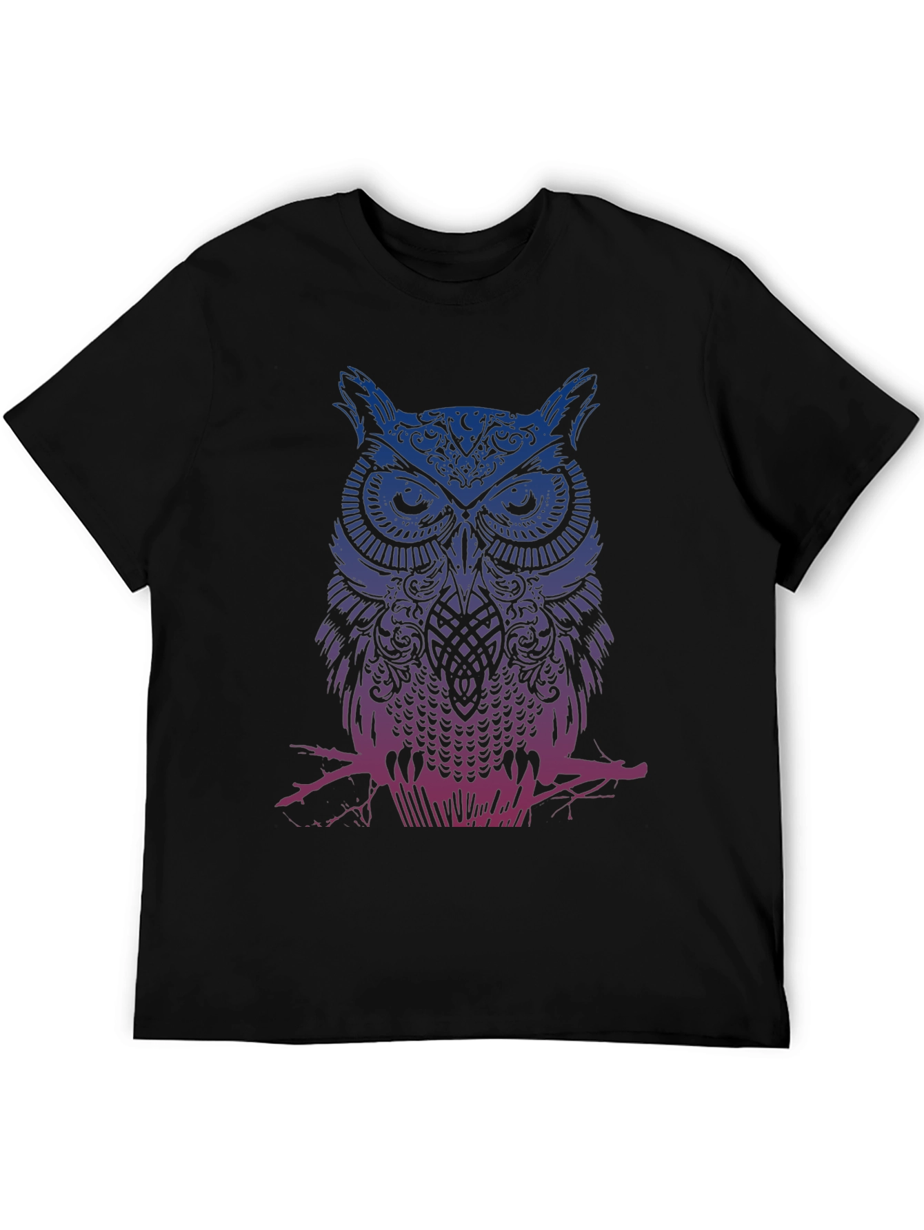 Owl Graphic Print Crew Neck T-Shirt