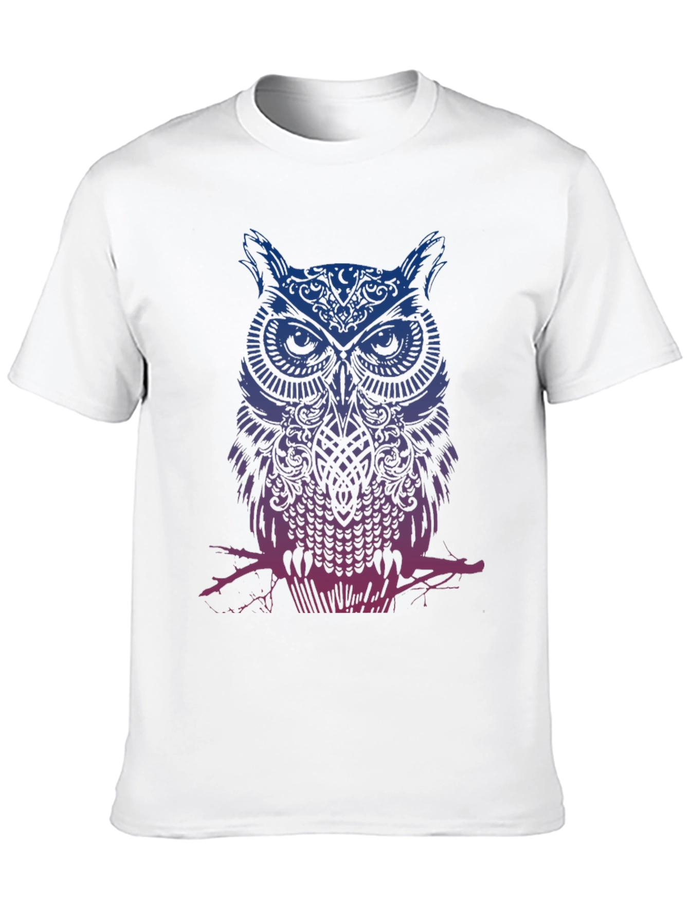 Owl Graphic Print Crew Neck T-Shirt