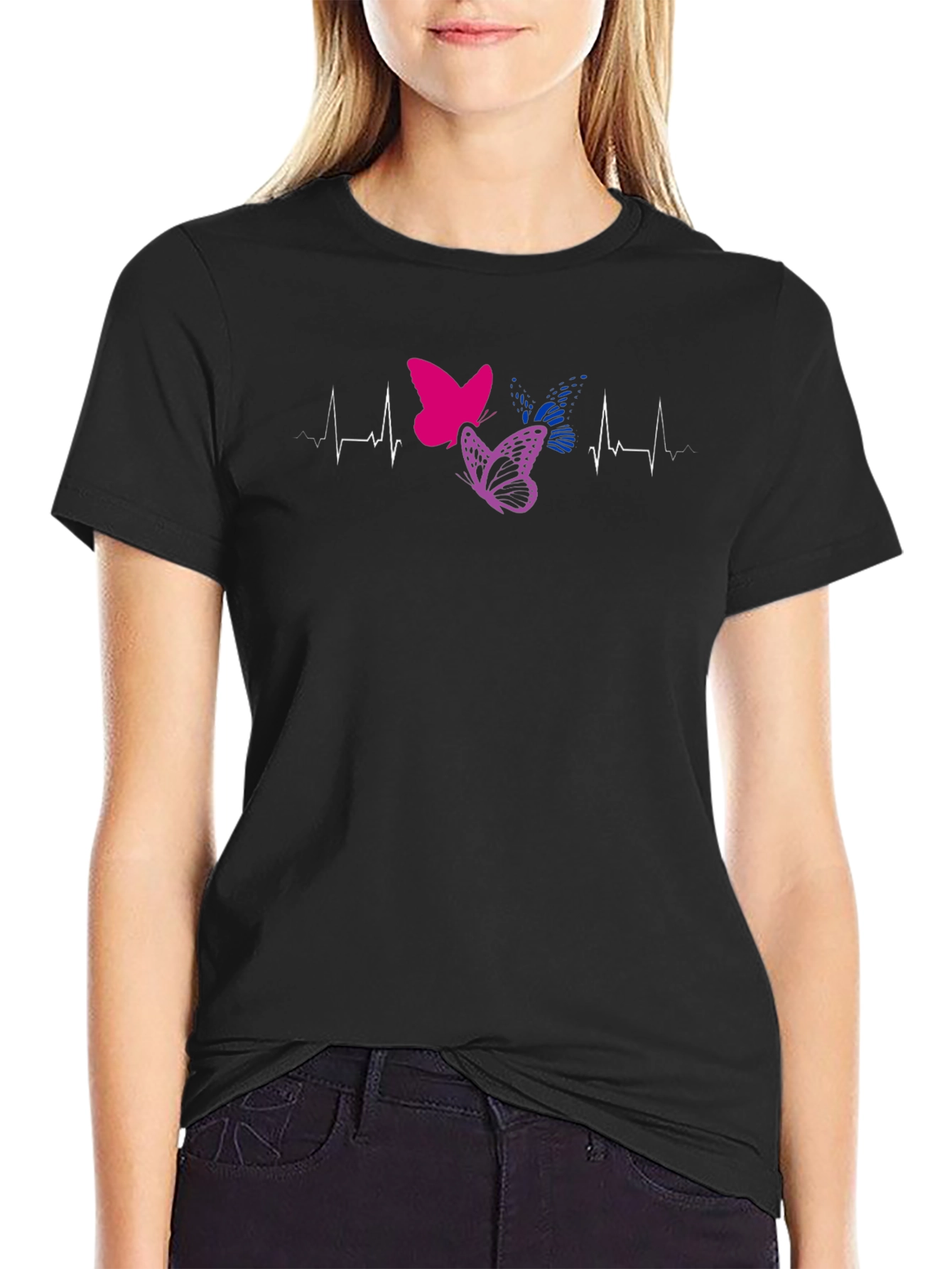 Bisexual Pride Butterfly Heartbeat T-Shirt