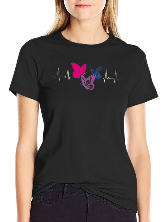 Bisexual Pride Butterfly Heartbeat T-Shirt