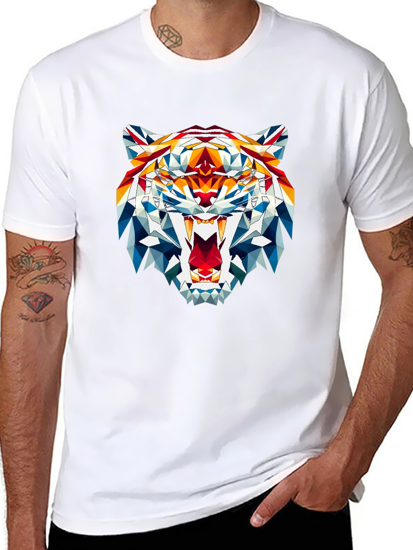 Geometric Tiger Graphic Tee - Fierce Style