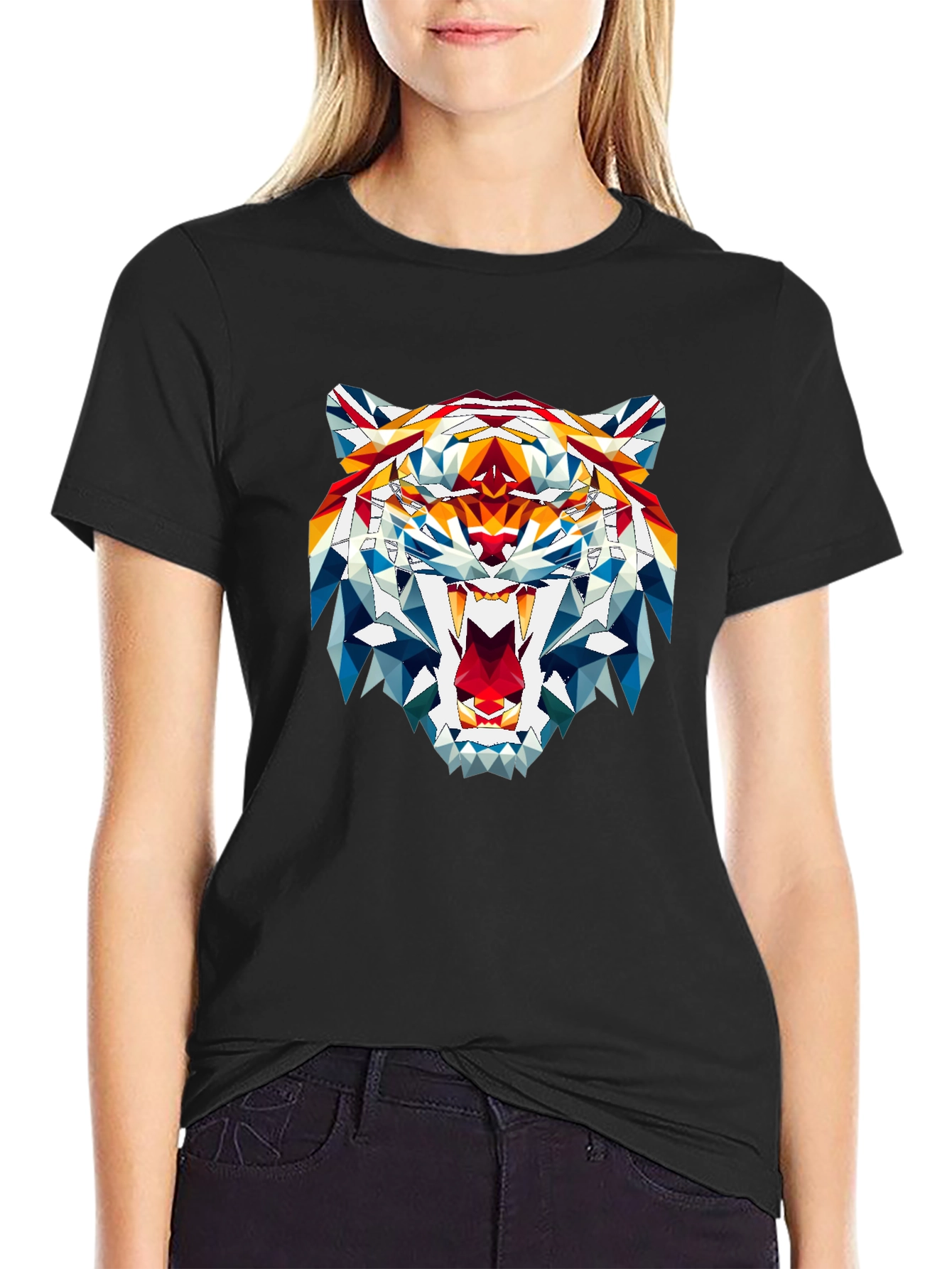 Geometric Tiger Graphic Tee - Fierce Style