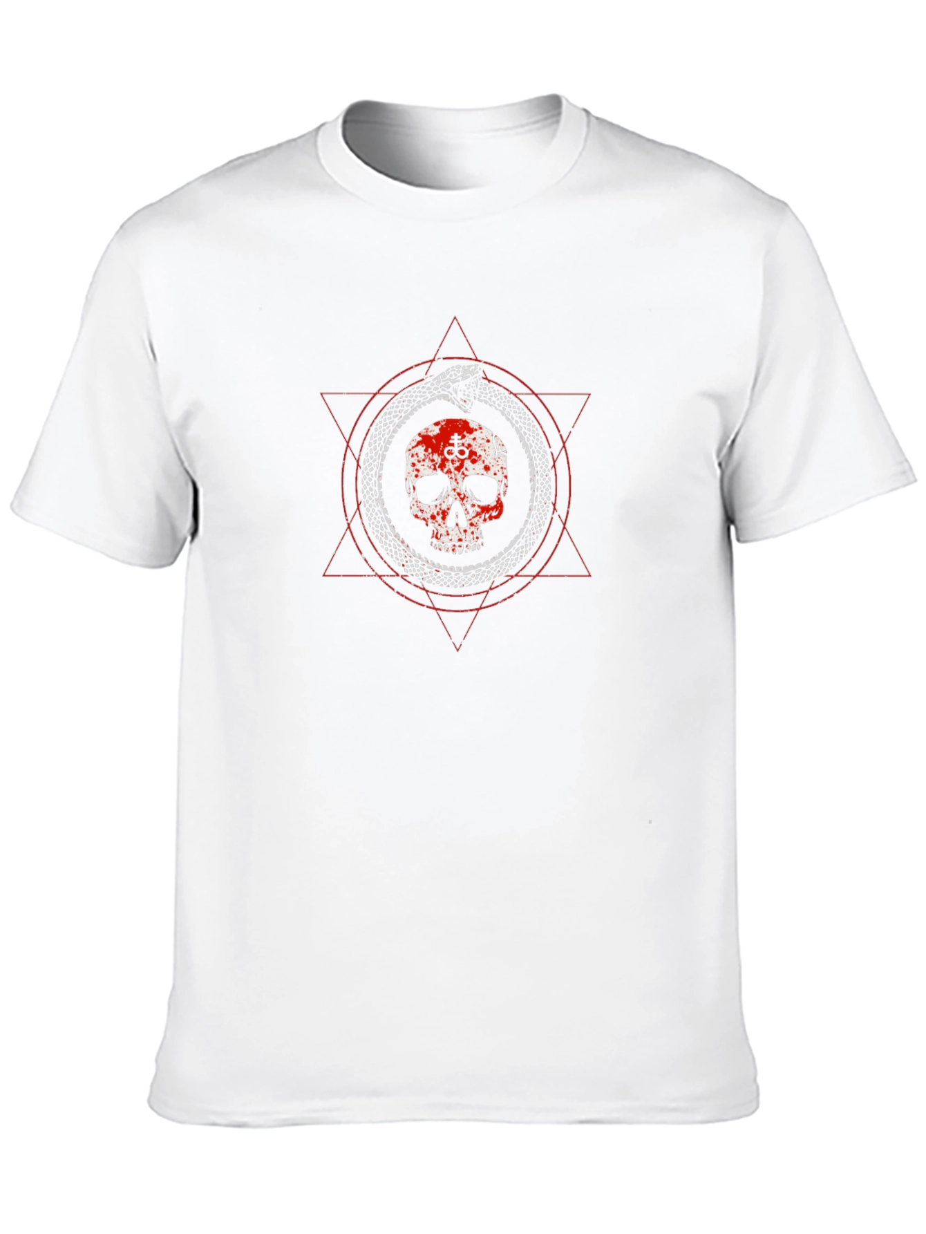 Skull Ouroboros Graphic T-Shirt - Black