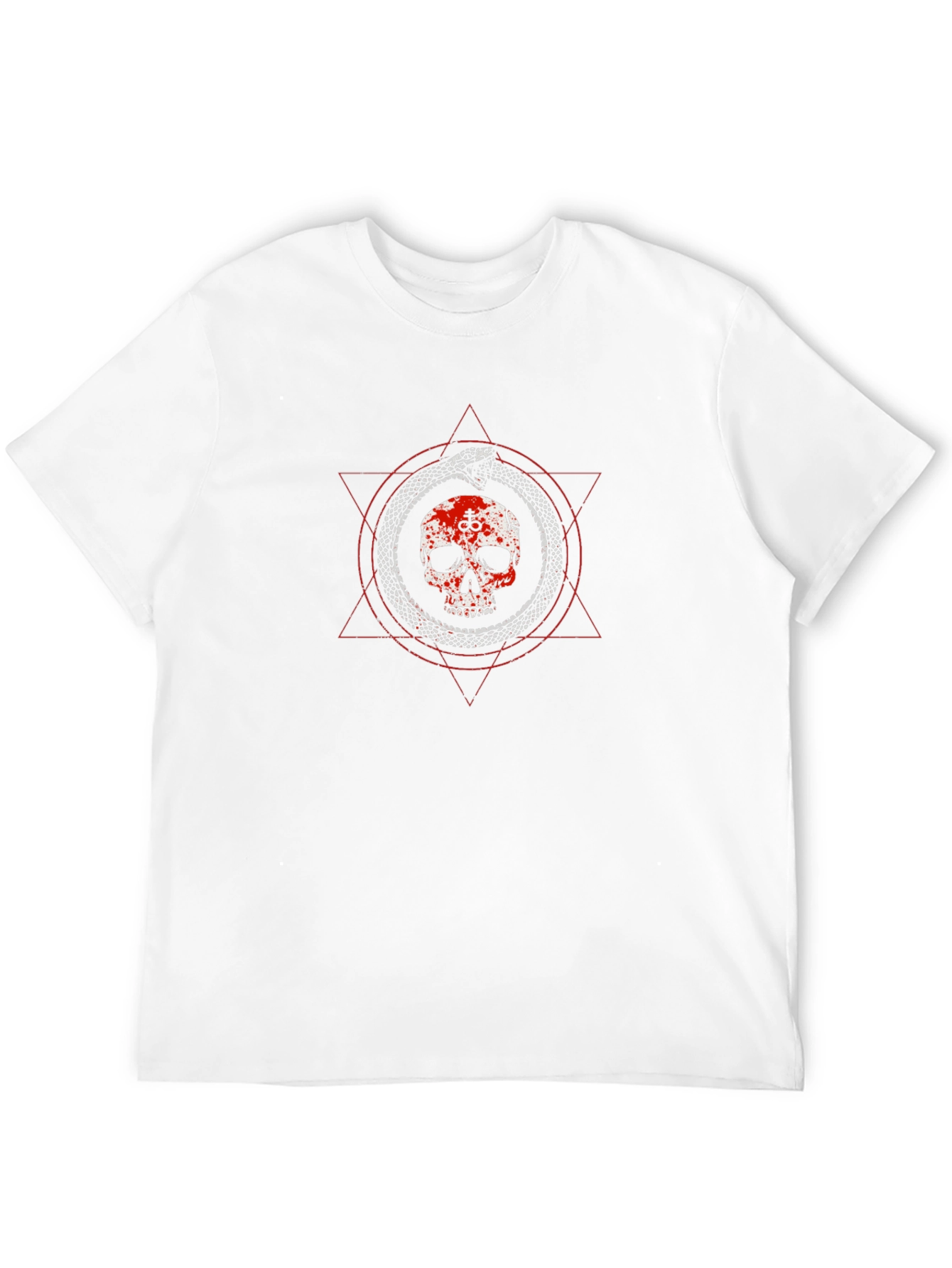 Skull Ouroboros Graphic T-Shirt - Black