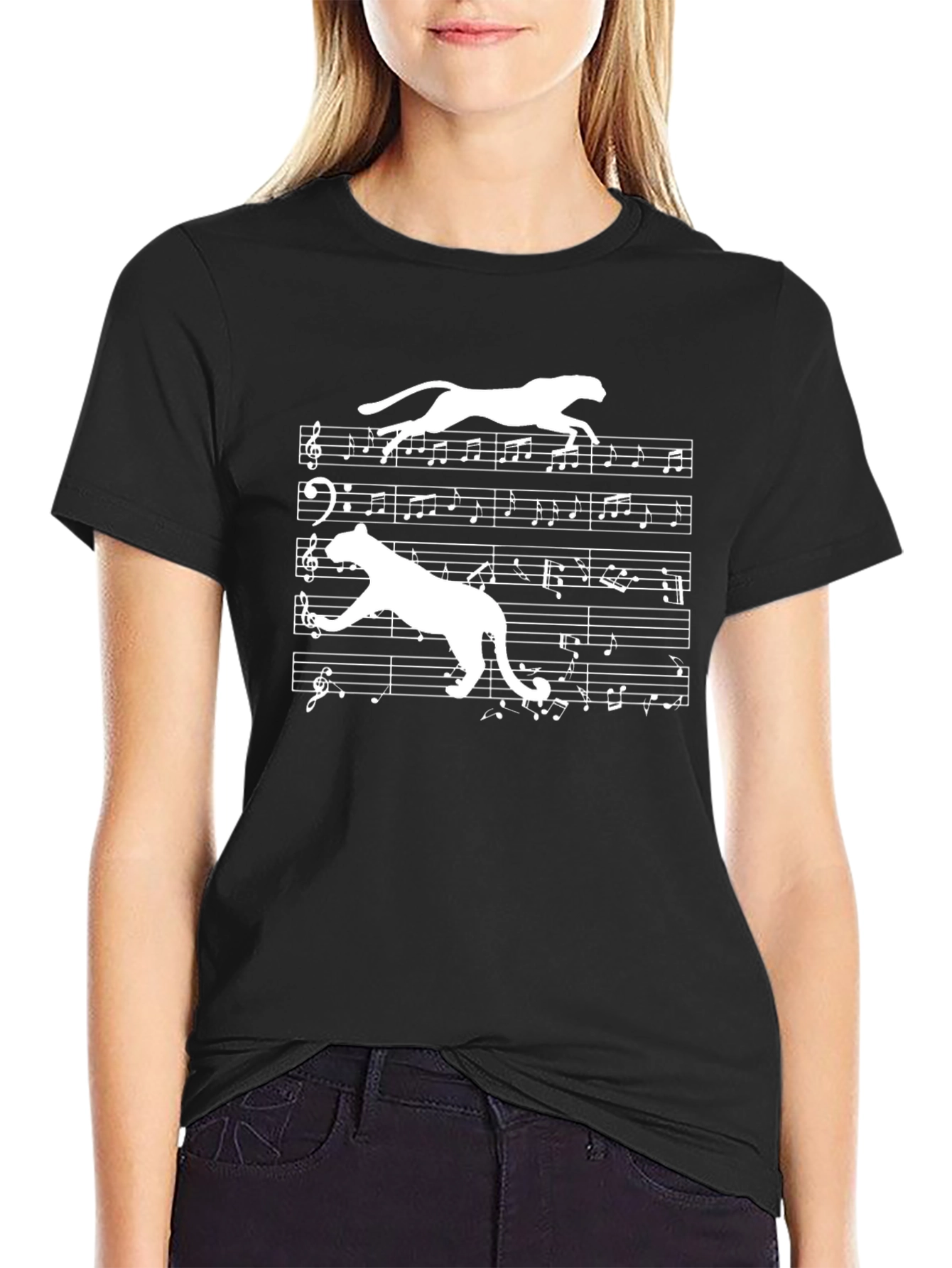 Musical Cheetah Graphic Tee - Unique Design