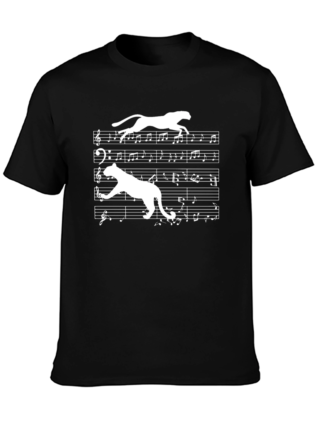Musical Cheetah Graphic Tee - Unique Design