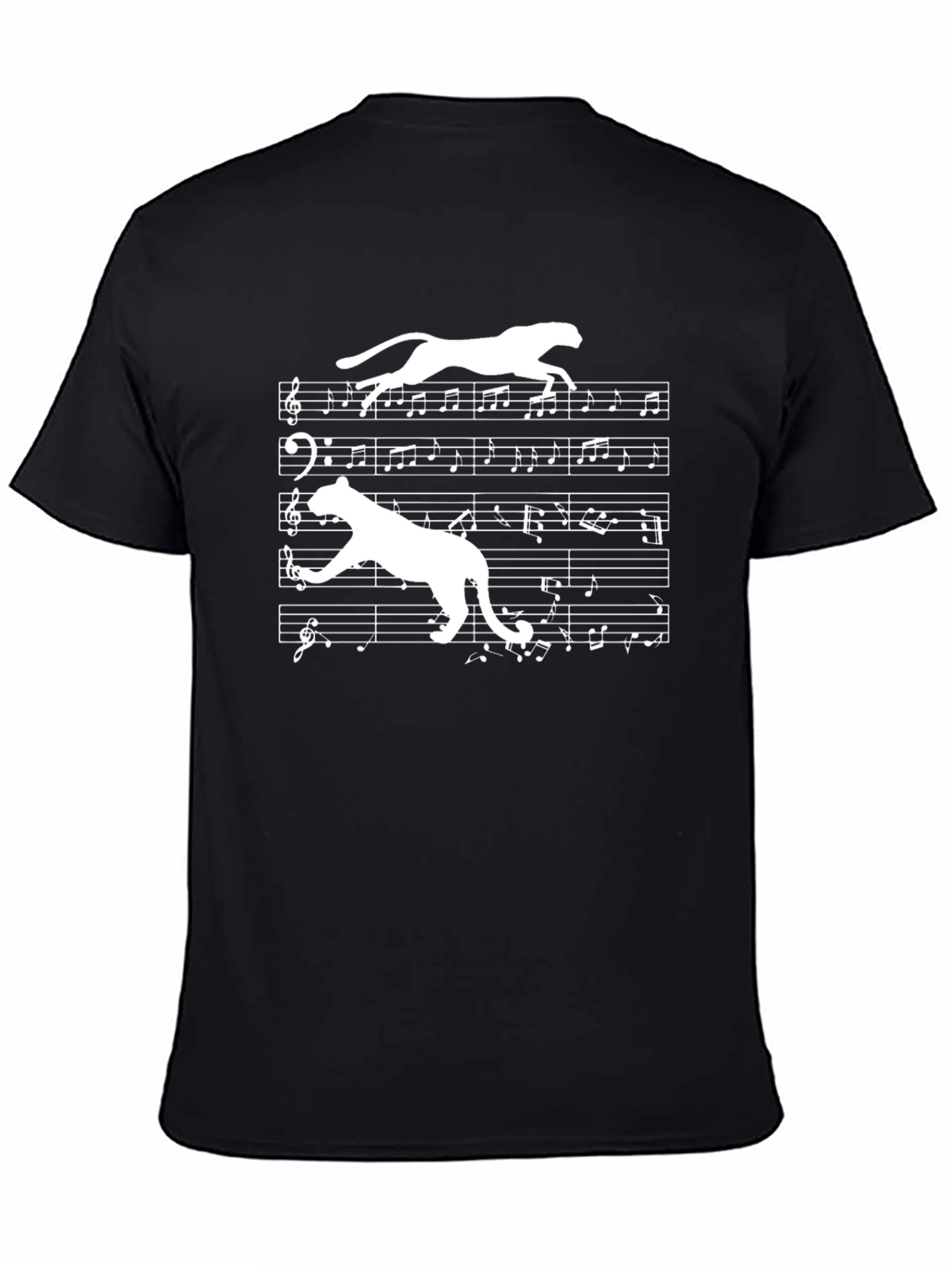 Musical Cheetah Graphic Tee - Unique Design