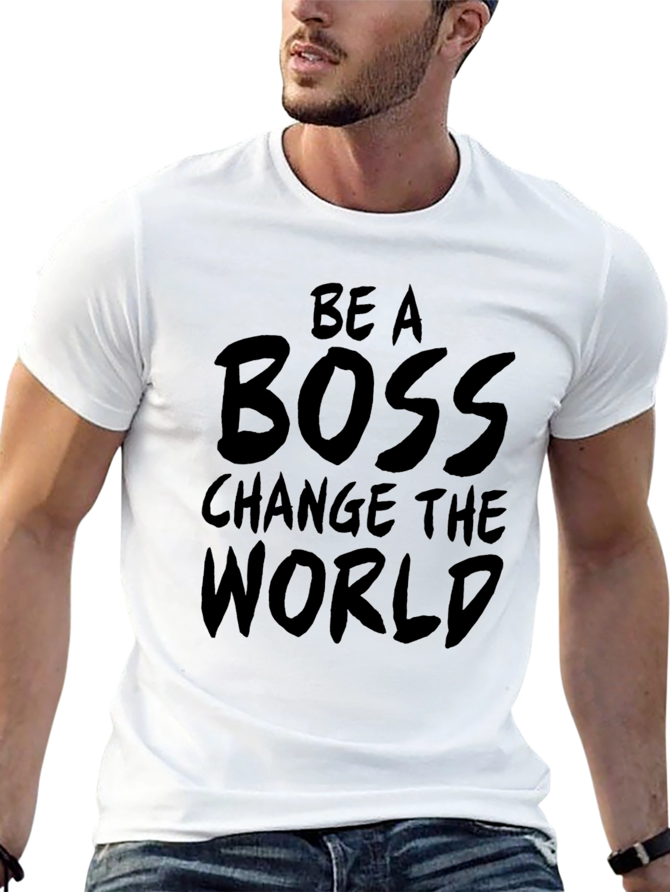 Be A Boss Graphic Tee - Black Cotton T-Shirt