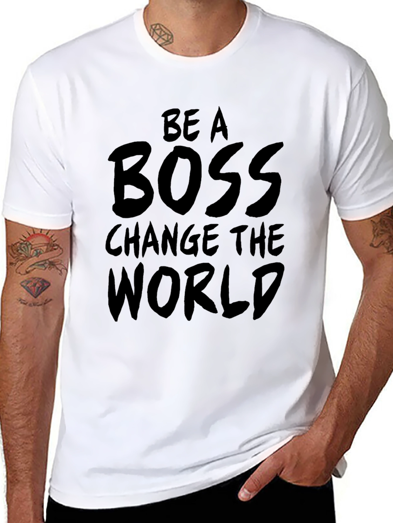 Be A Boss Graphic Tee - Black Cotton T-Shirt