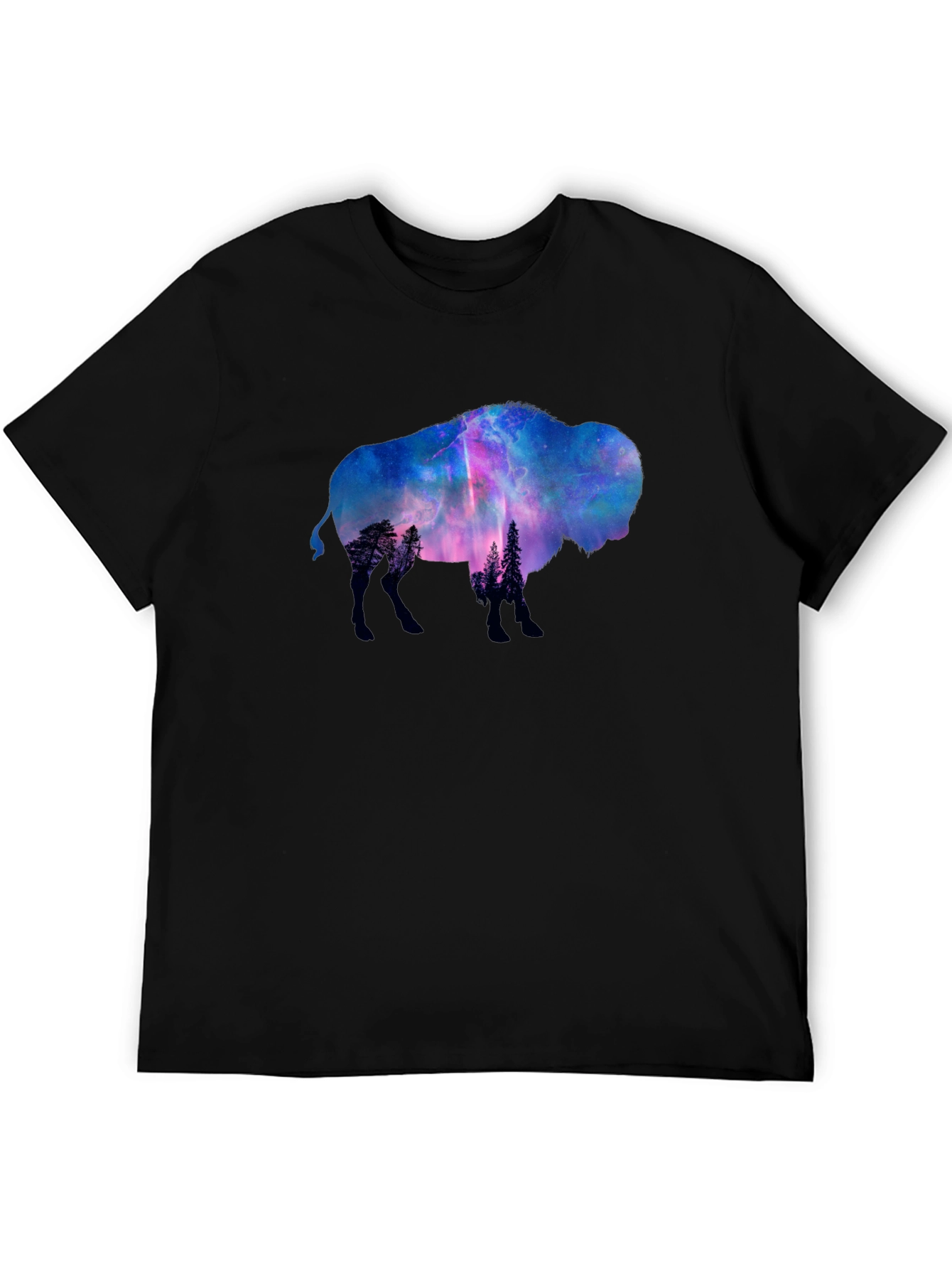 Bison Galaxy Graphic T-Shirt - Black
