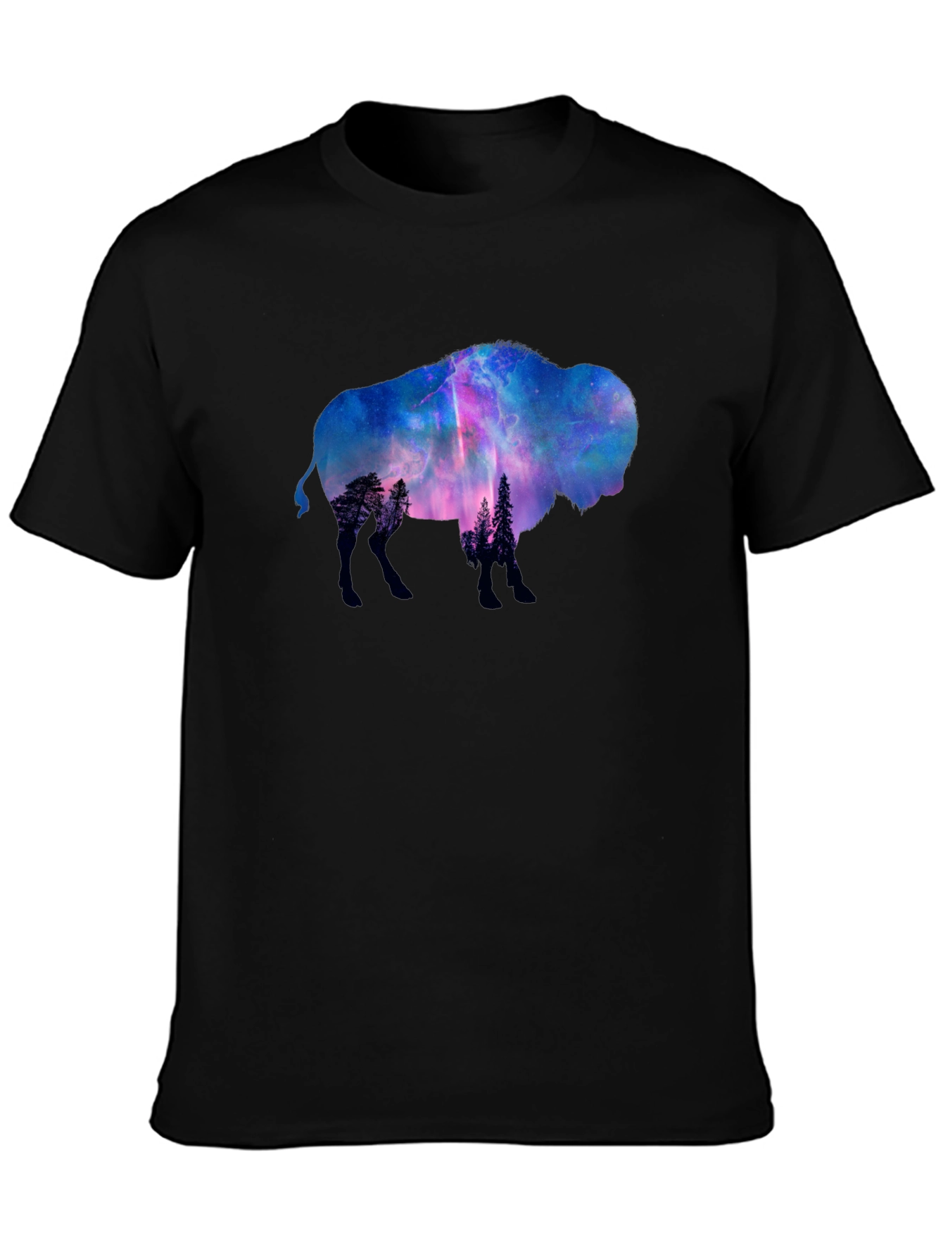 Bison Galaxy Graphic T-Shirt - Black