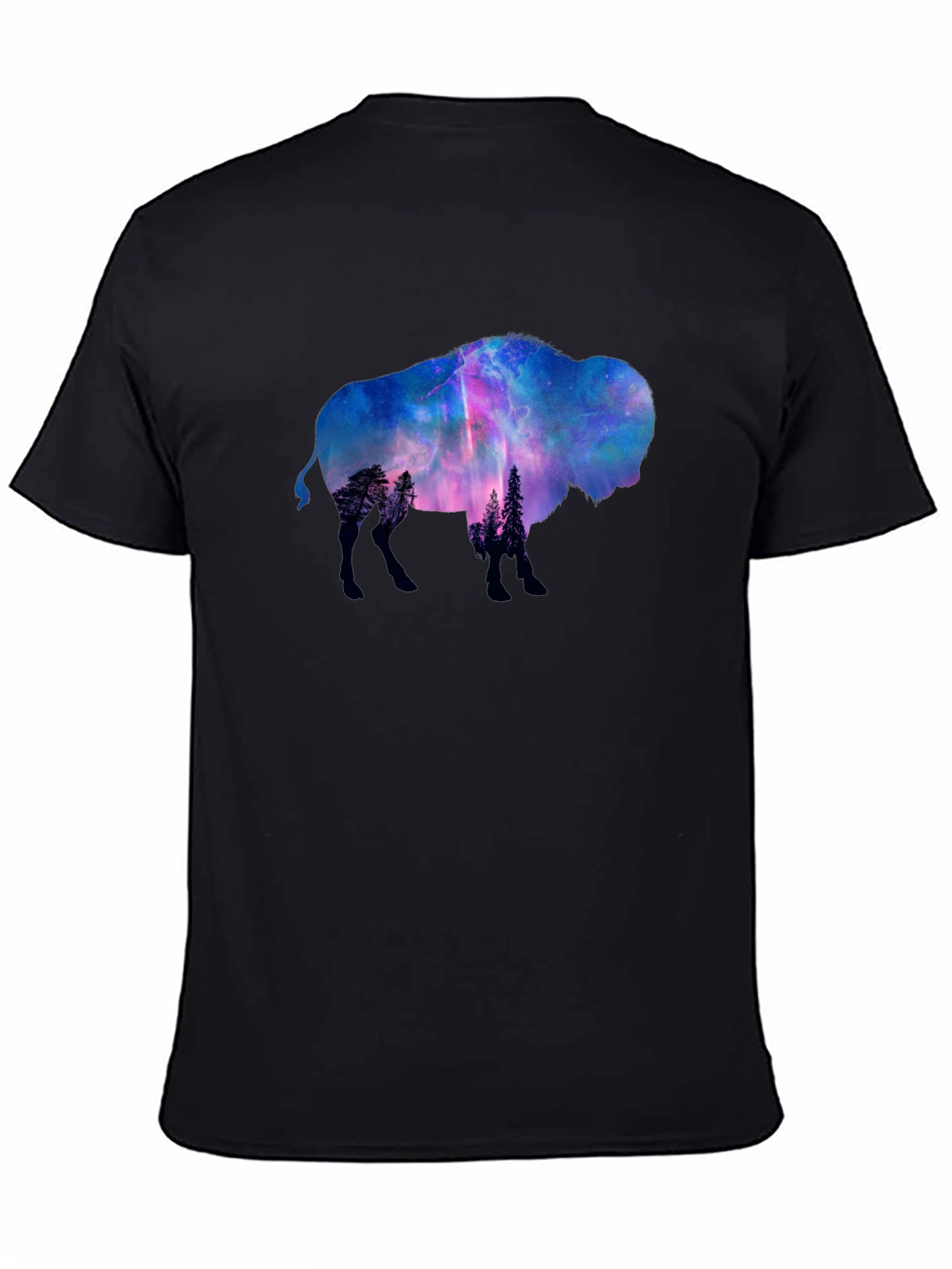 Bison Galaxy Graphic T-Shirt - Black