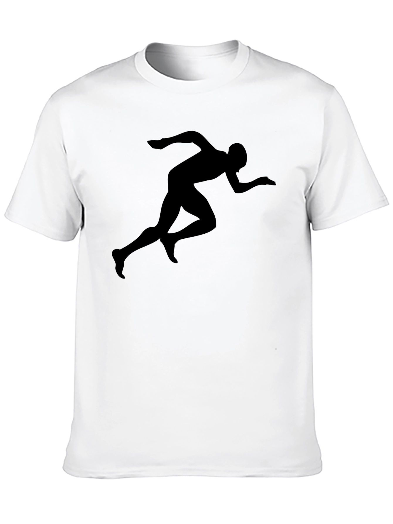 Mens Black Running Silhouette Graphic T-Shirt