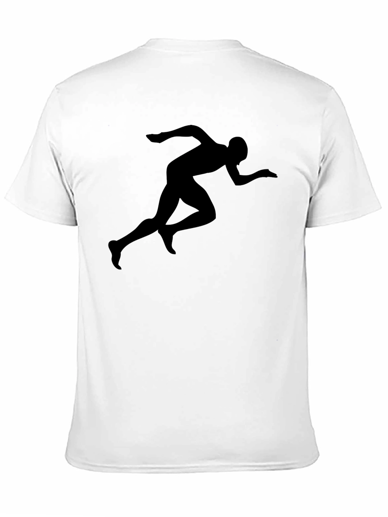 Mens Black Running Silhouette Graphic T-Shirt