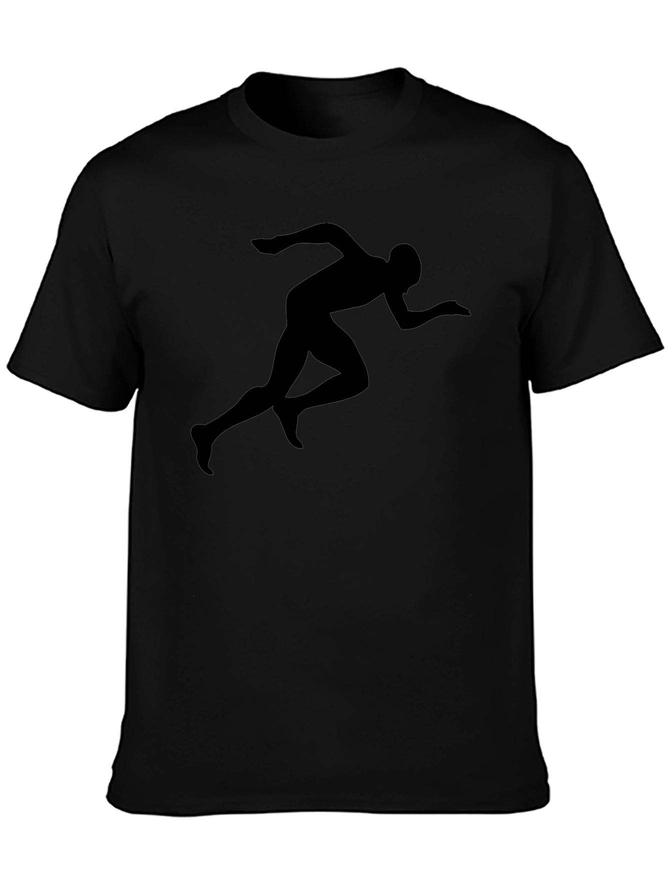 Mens Black Running Silhouette Graphic T-Shirt
