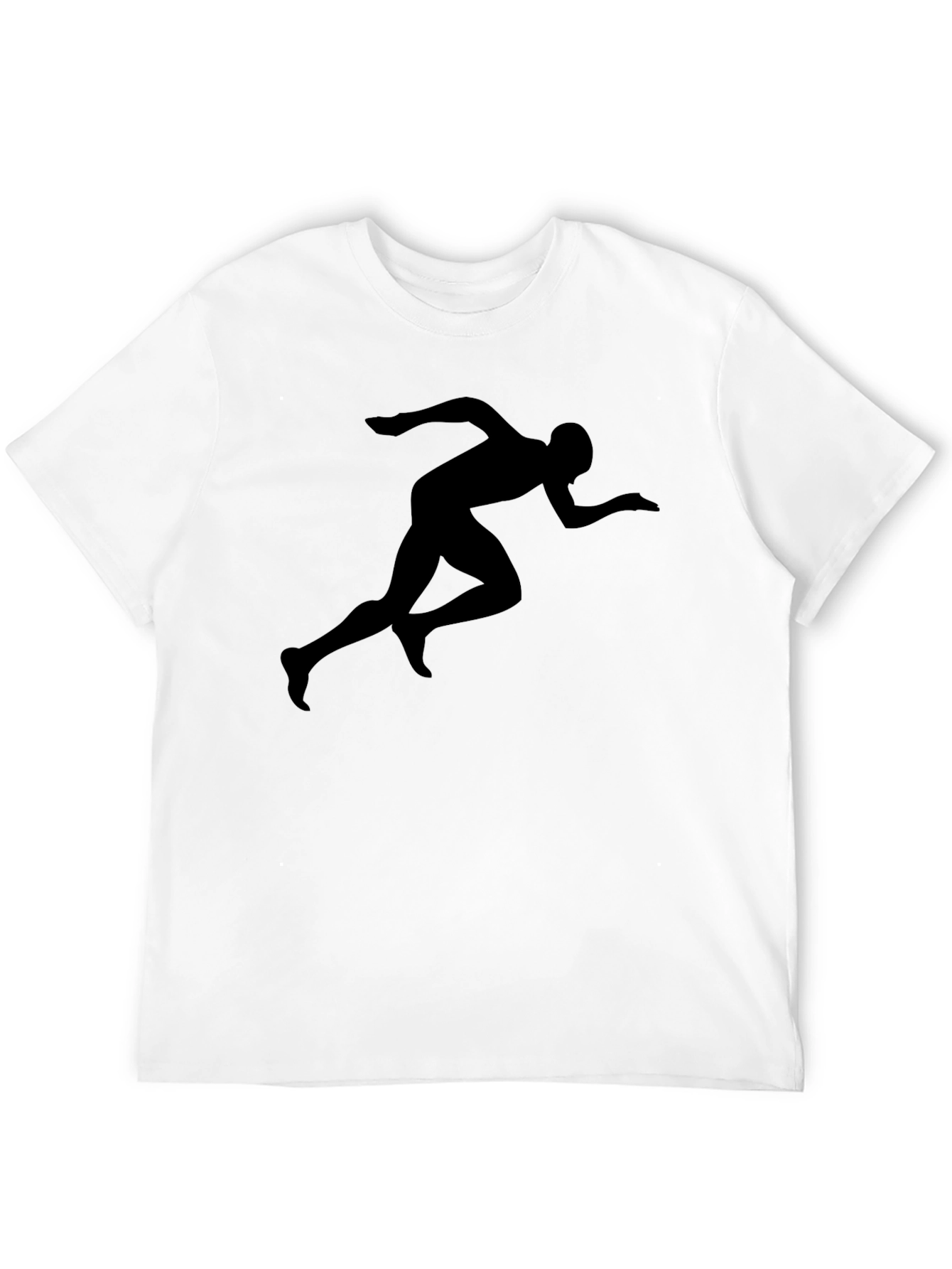 Mens Black Running Silhouette Graphic T-Shirt