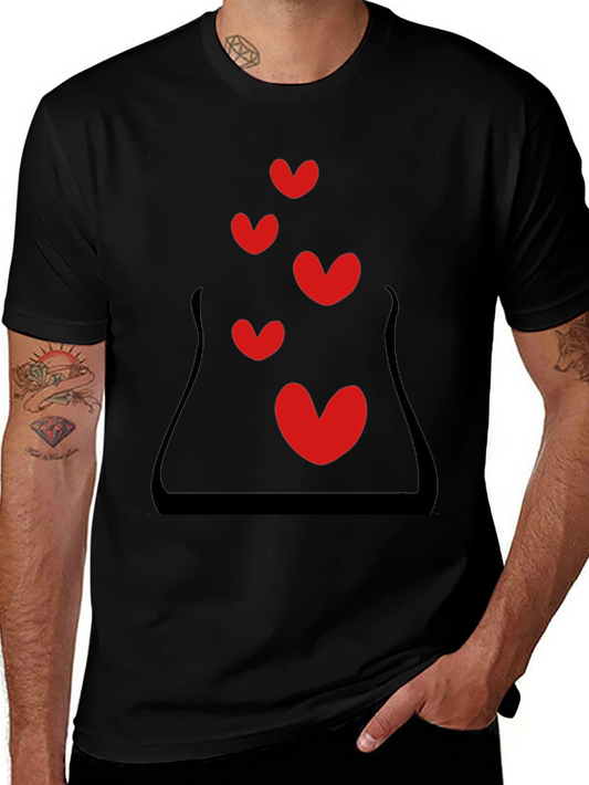 Heart Bubbles Graphic Black T-Shirt