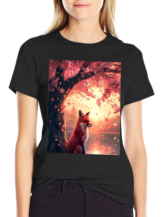 Fox and Cherry Blossom T-Shirt