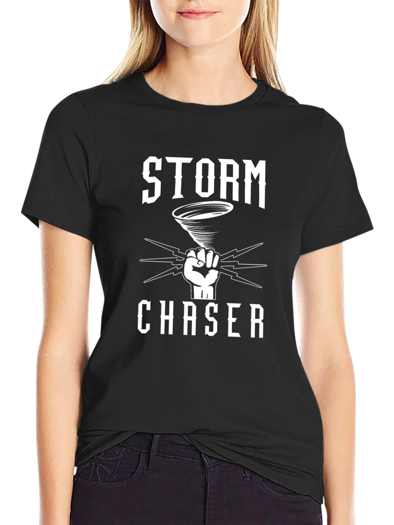 Storm Chaser Graphic Tee - Black Cotton Blend