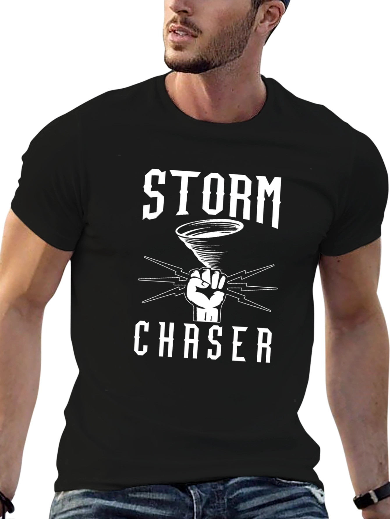 Storm Chaser Graphic Tee - Black Cotton Blend