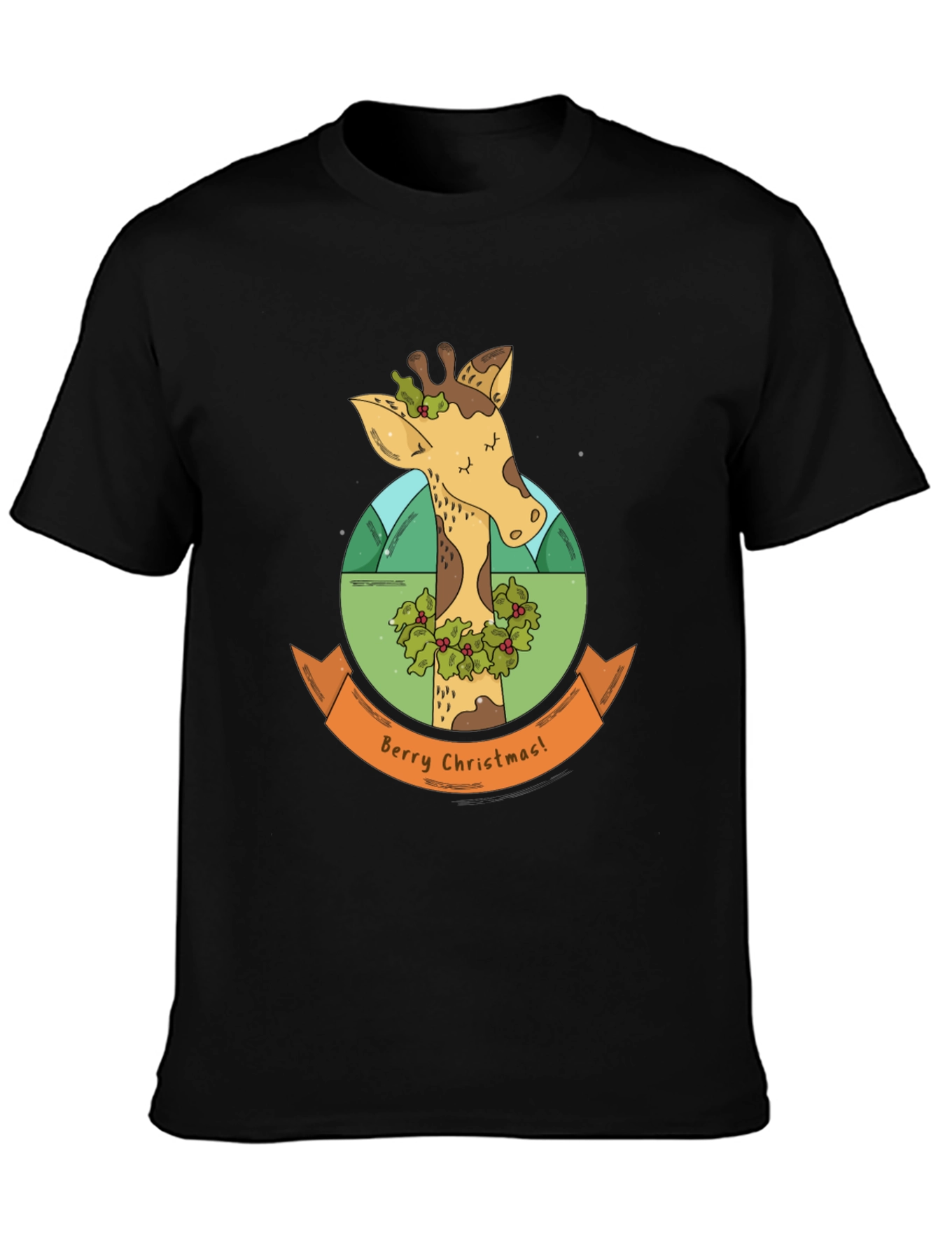 Berry Christmas Giraffe T-Shirt